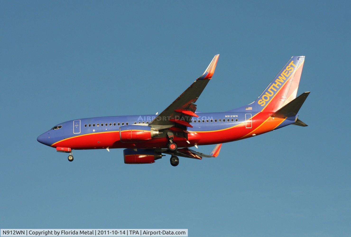 N912WN, 2008 Boeing 737-7H4 C/N 36621, Southwest 737