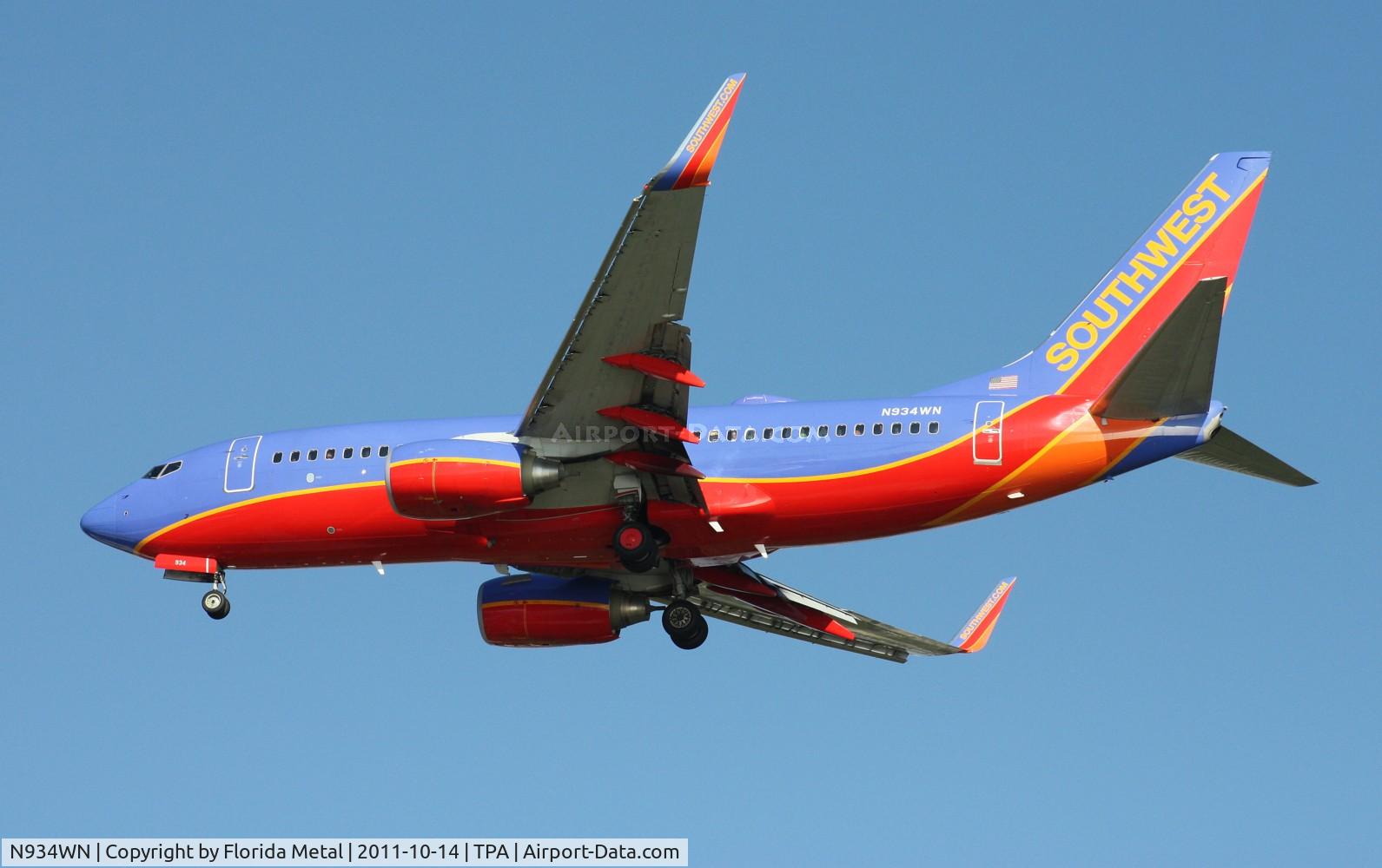 N934WN, 2009 Boeing 737-7H4 C/N 36642, Southwest 737-700