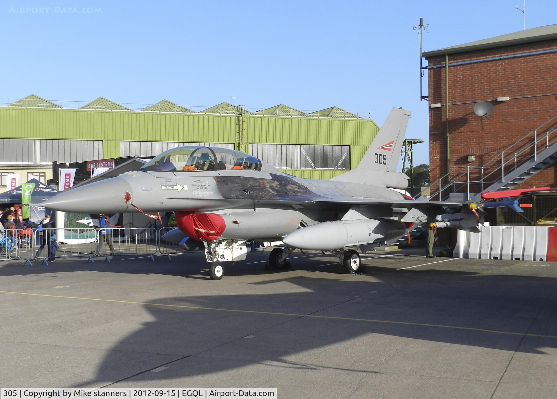 305, General Dynamics F-16BM Fighting Falcon C/N 6L-5, 132 wing F-16B 
carrying 2x 370 gal wing tanks,2x AIM-9L Sidewinders,
2x IRIS-T AAM's & A SNIPER Targeting pod