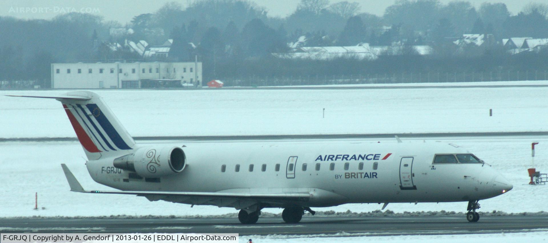 F-GRJQ, 1999 Canadair CRJ-100ER (CL-600-2B19) C/N 7321, Brit Air (Air France cs.), on the taxiway for departure at Düsseldorf Int´l (EDDL)