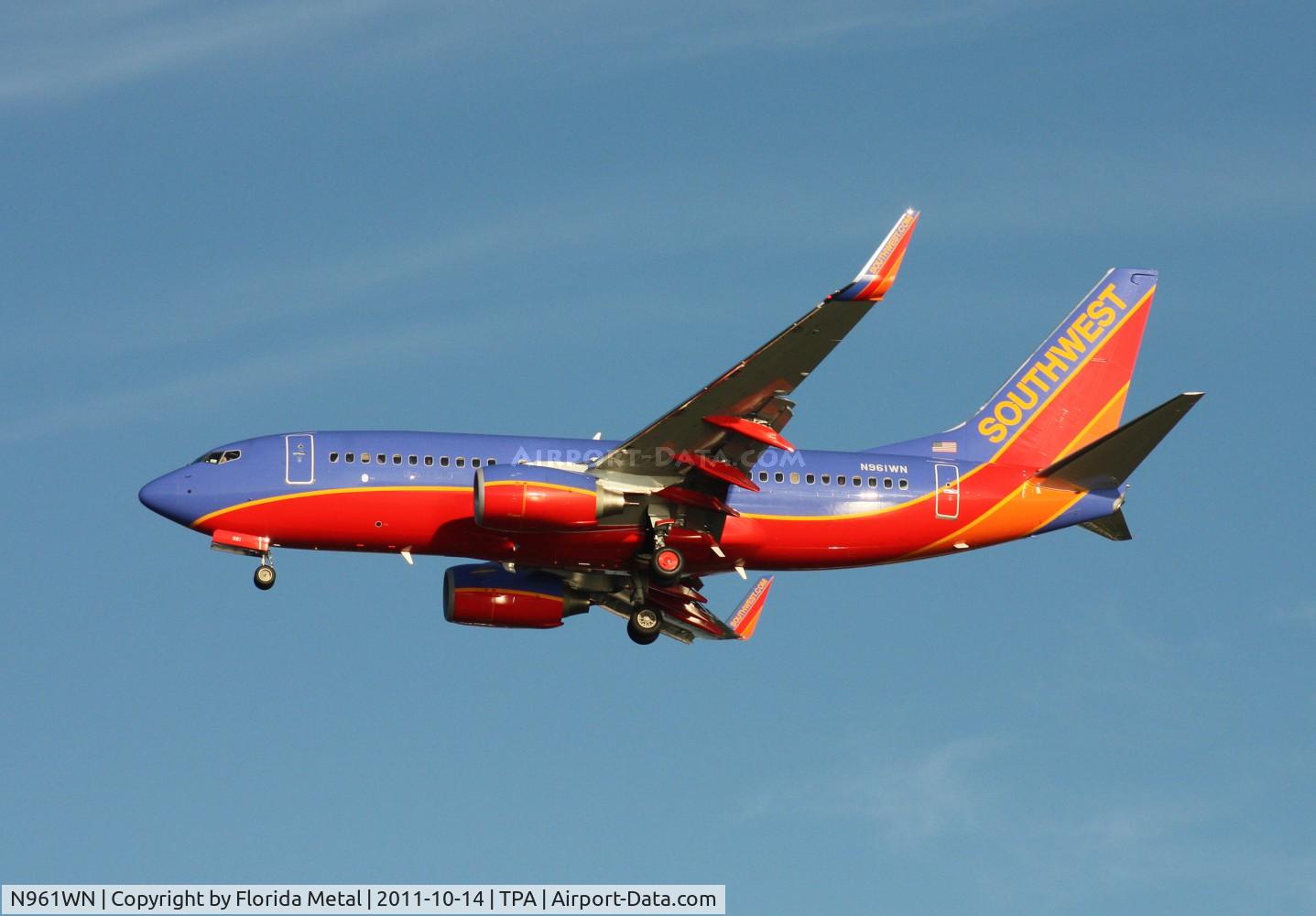 N961WN, 2011 Boeing 737-7H4 C/N 36962, Southwest 737