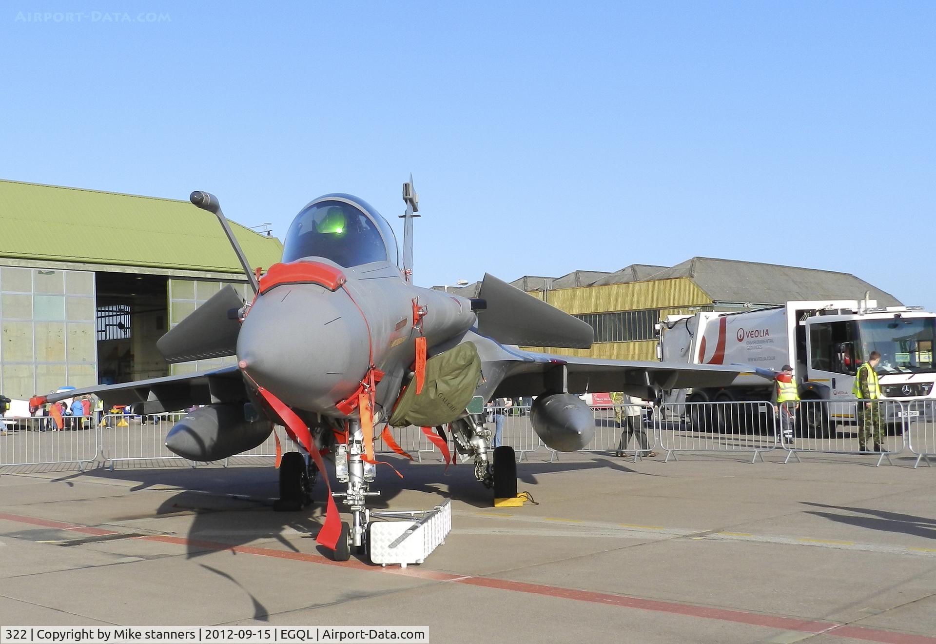 322, Dassault Rafale B C/N 322, an EC1/7 Rafale B in the static display at Leuchars airshow '12 carrying 2x 343gal wing tanks
