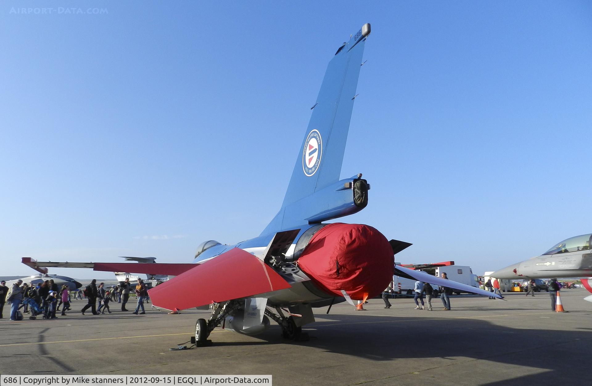 686, General Dynamics F-16AM Fighting Falcon C/N 6K-58, a bodo based 132 wing F-16 In the static display at Leuchars airshow '12