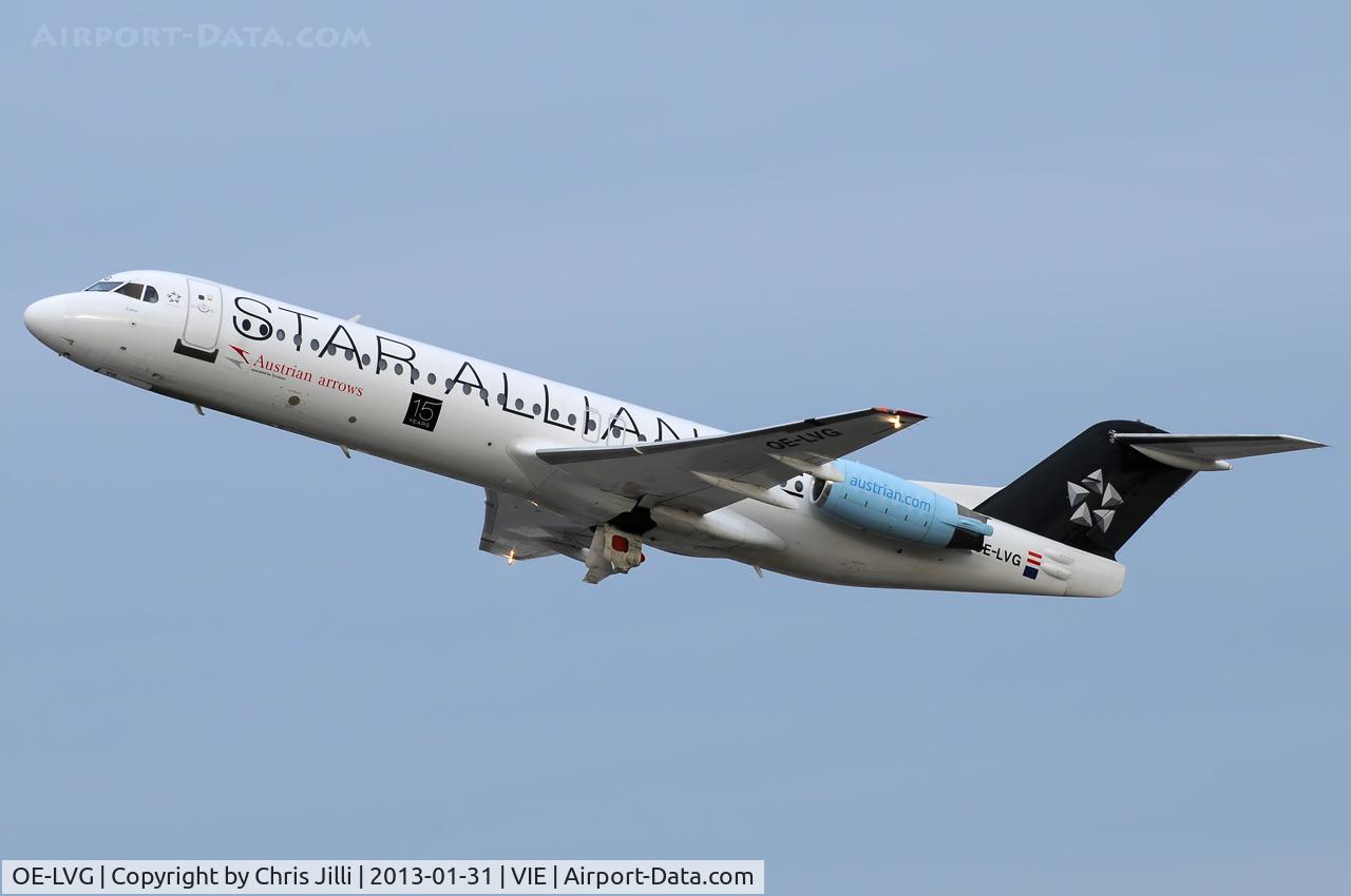 OE-LVG, 1994 Fokker 100 (F-28-0100) C/N 11520, Austrian arrows