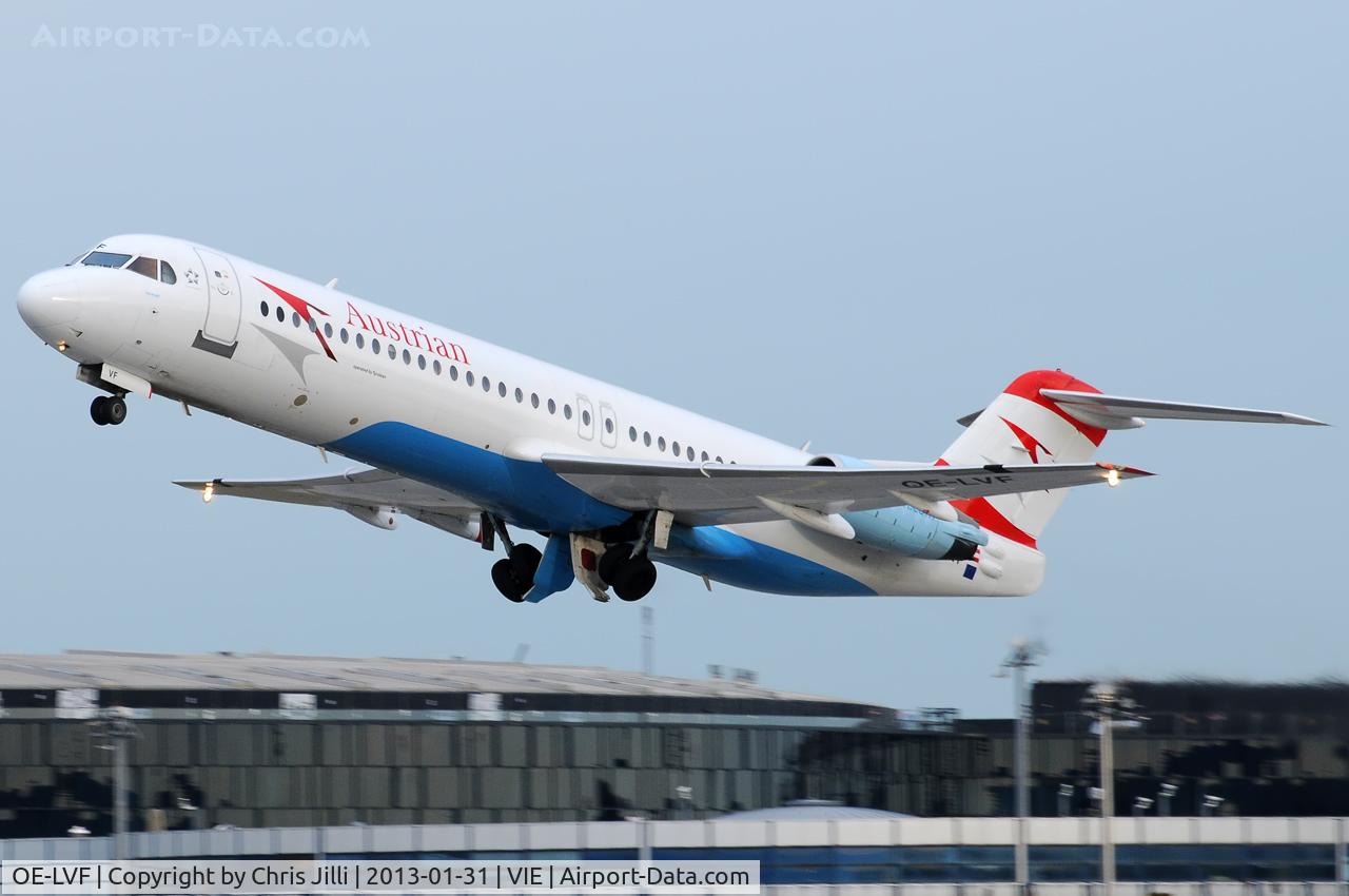 OE-LVF, 1993 Fokker 100 (F-28-0100) C/N 11483, Austrian Airlines