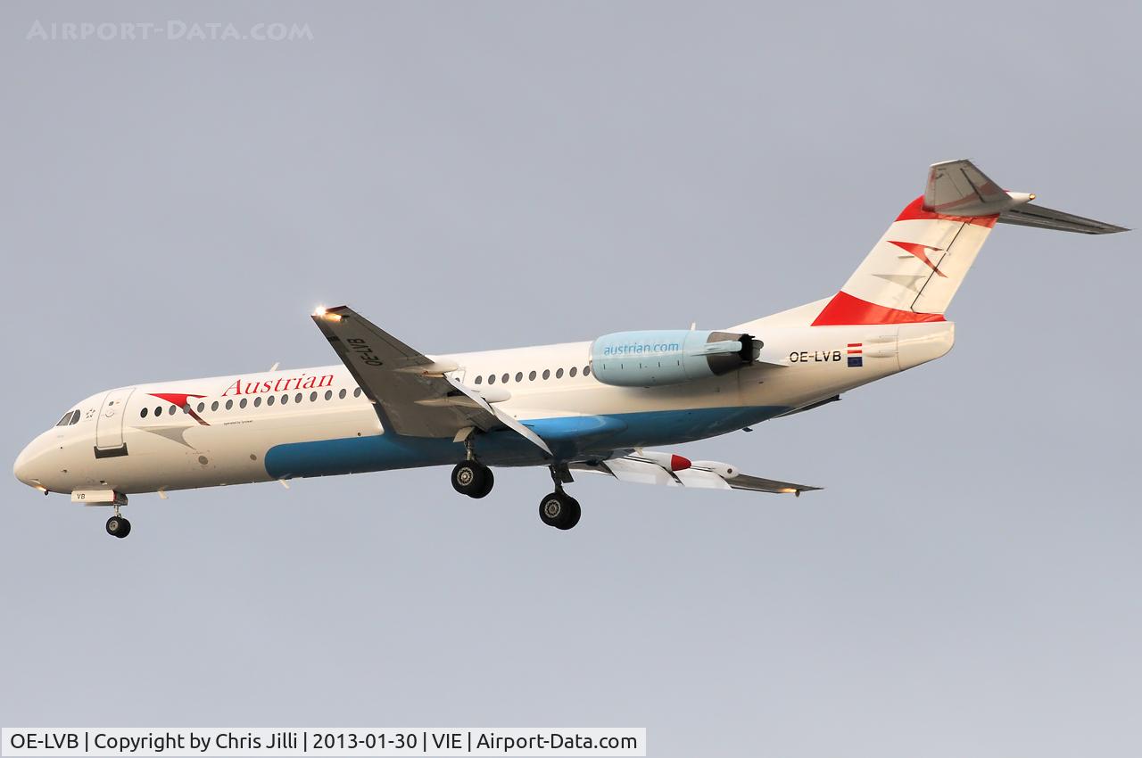 OE-LVB, 1994 Fokker 100 (F-28-0100) C/N 11502, Austrian Airlines
