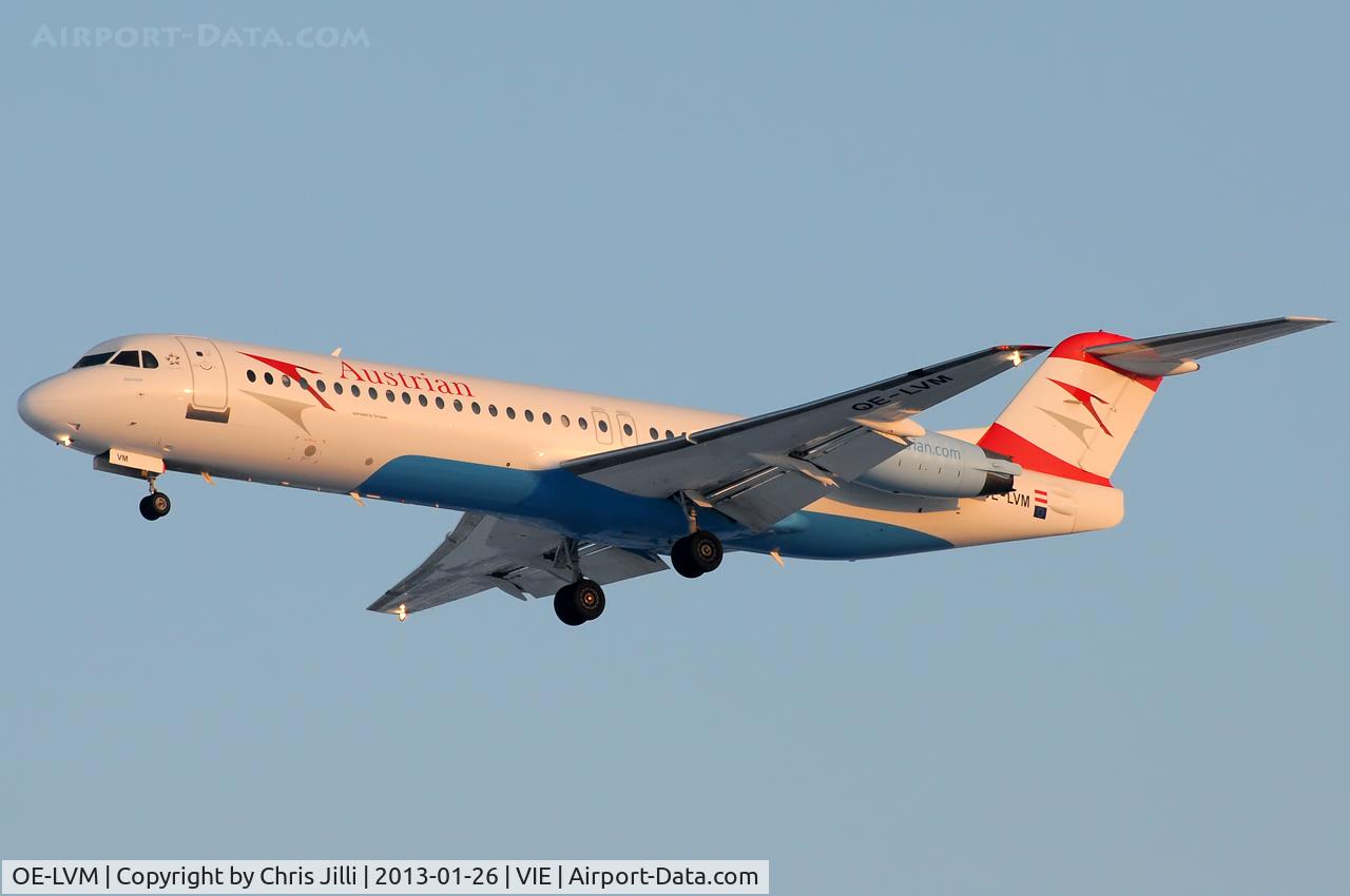 OE-LVM, 1991 Fokker F100 (F-28-0100) C/N 11361, Austrian Airlines
