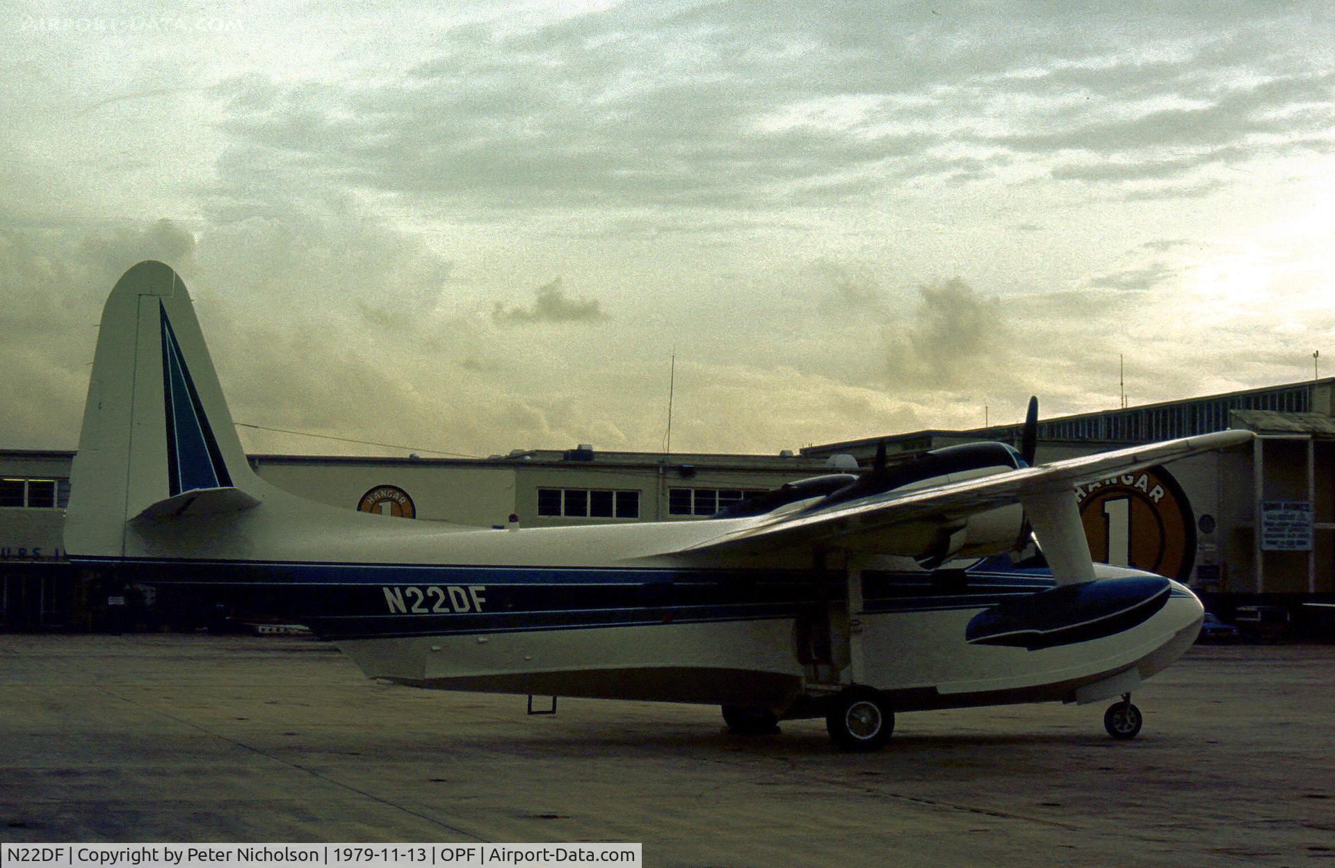N22DF, 1948 Grumman G-73 Mallard C/N J-35, G-73 Mallard formerly of the Indonesian Police as seen at Opa-Locka in November 1979.