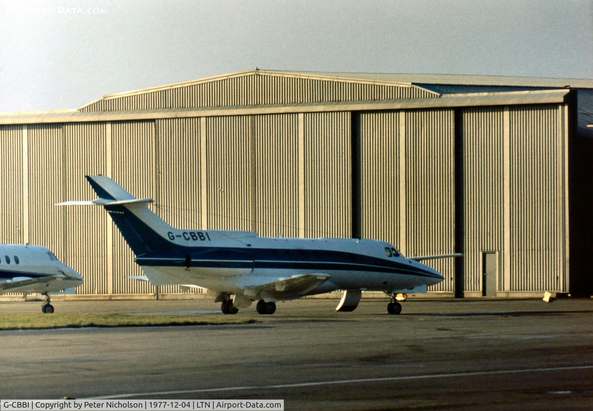 G-CBBI, 1977 British Aerospace HS.125-700A C/N 257013, HS.125 Series 700B as seen at Luton in December 1977.