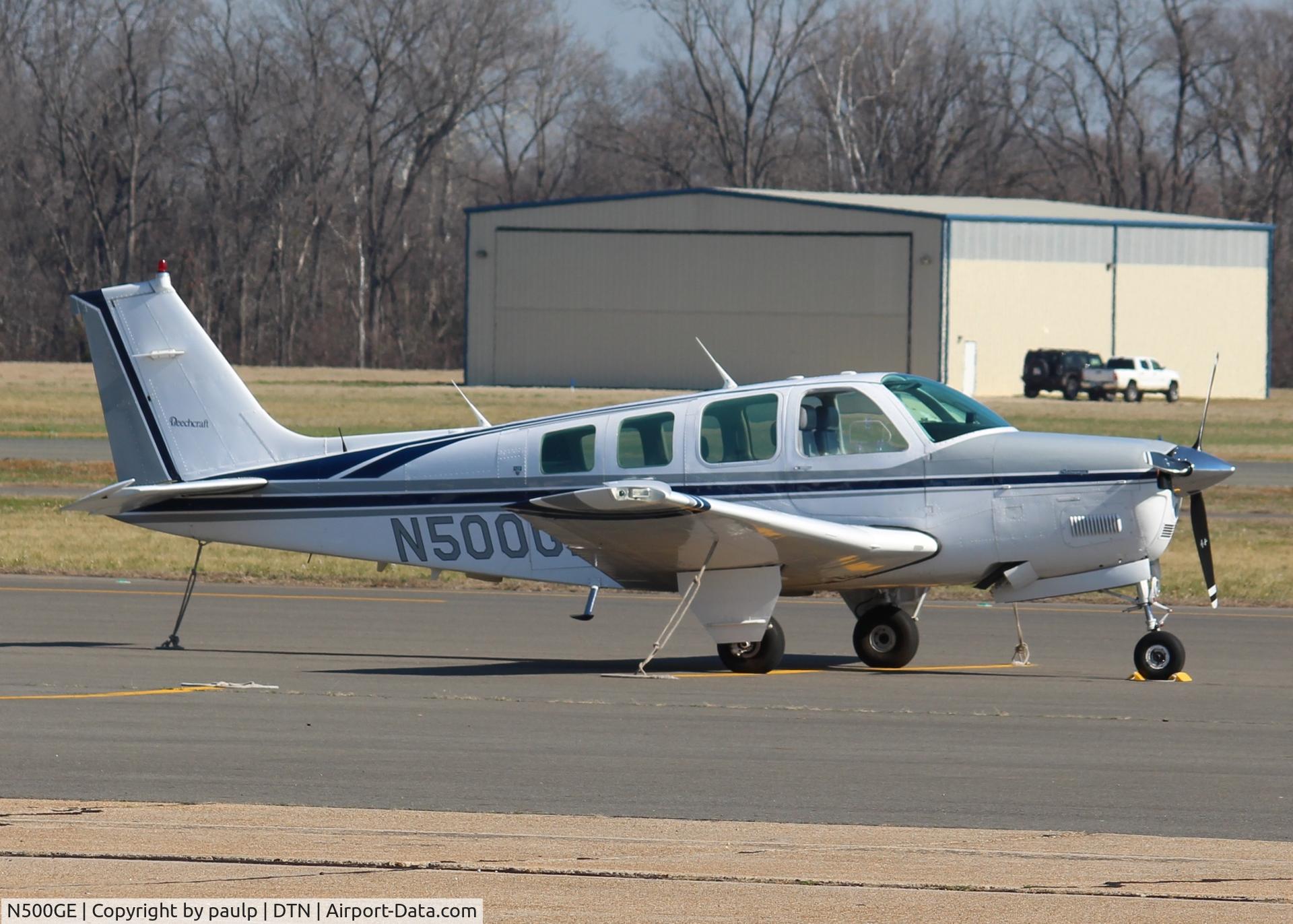 N500GE, 1977 Beech A36 Bonanza 36 C/N E-1130, At Downtown Shreveport.