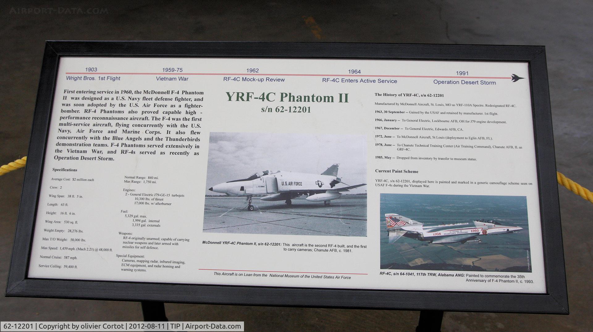 62-12201, 1962 McDonnell RF-4C-14-MC Phantom II C/N 268, the YRF-4C !