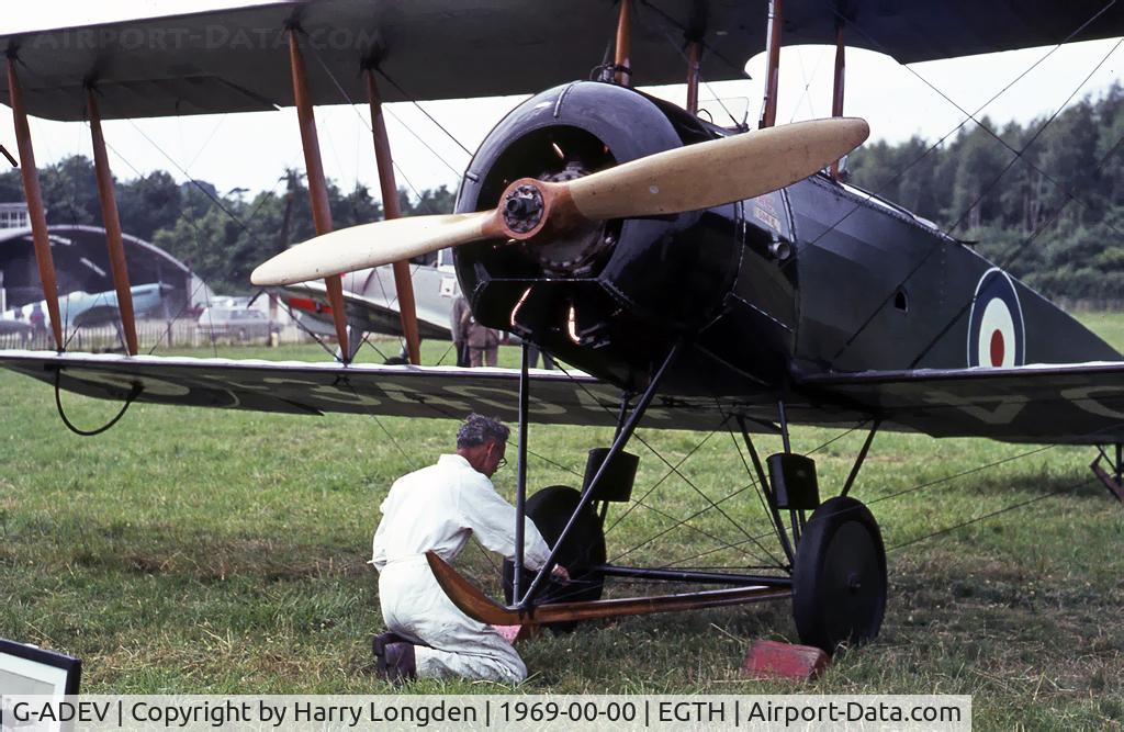 G-ADEV, 1918 Avro 504K C/N R3/LE/61400, Avro 504K at Old Warden in 1969.