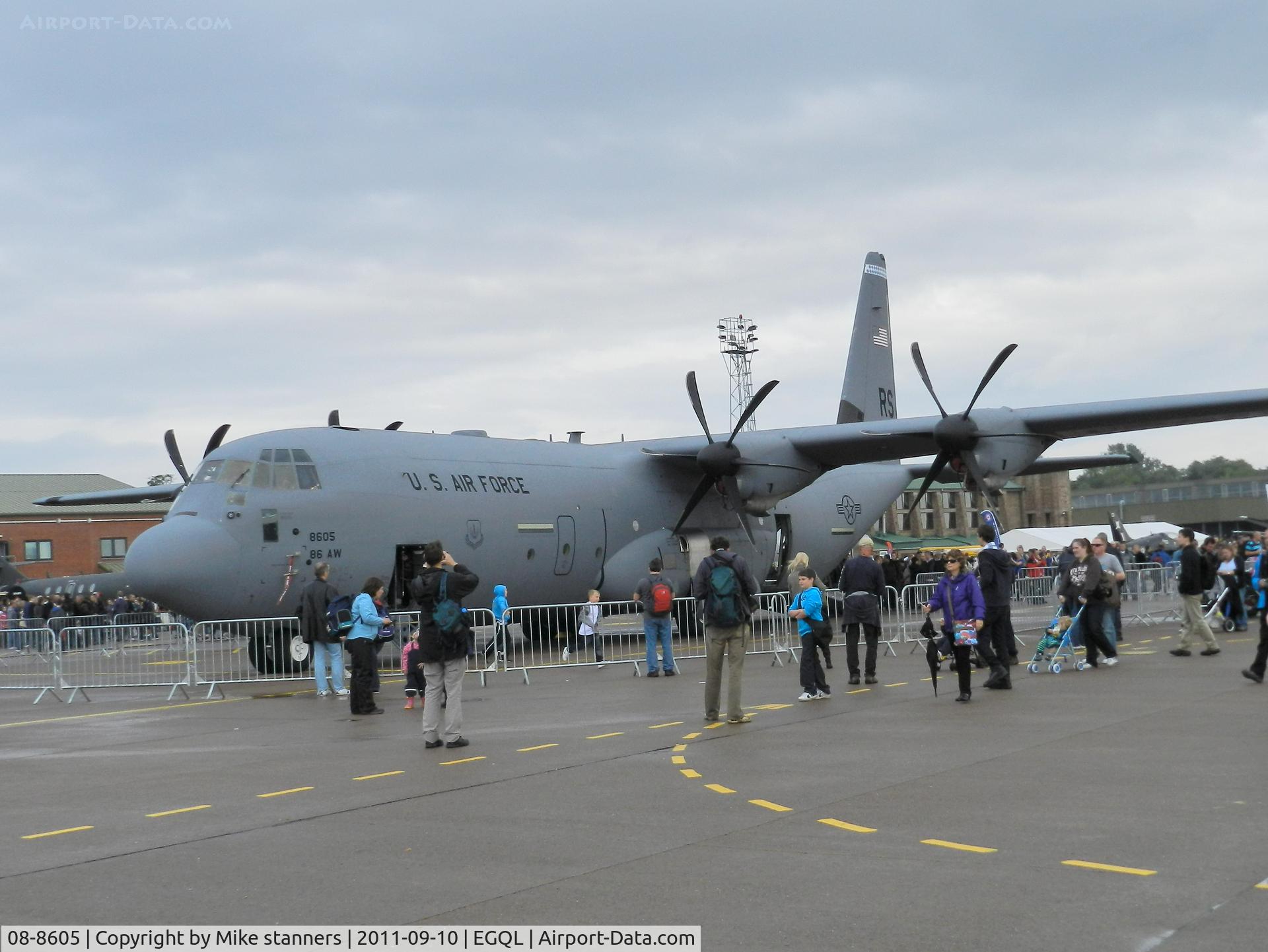 08-8605, 2008 Lockheed Martin C-130J-30 Super Hercules C/N 382-5615, Ramstein based Hercules from 37AS  in the static display at Leuchars airshow 2011