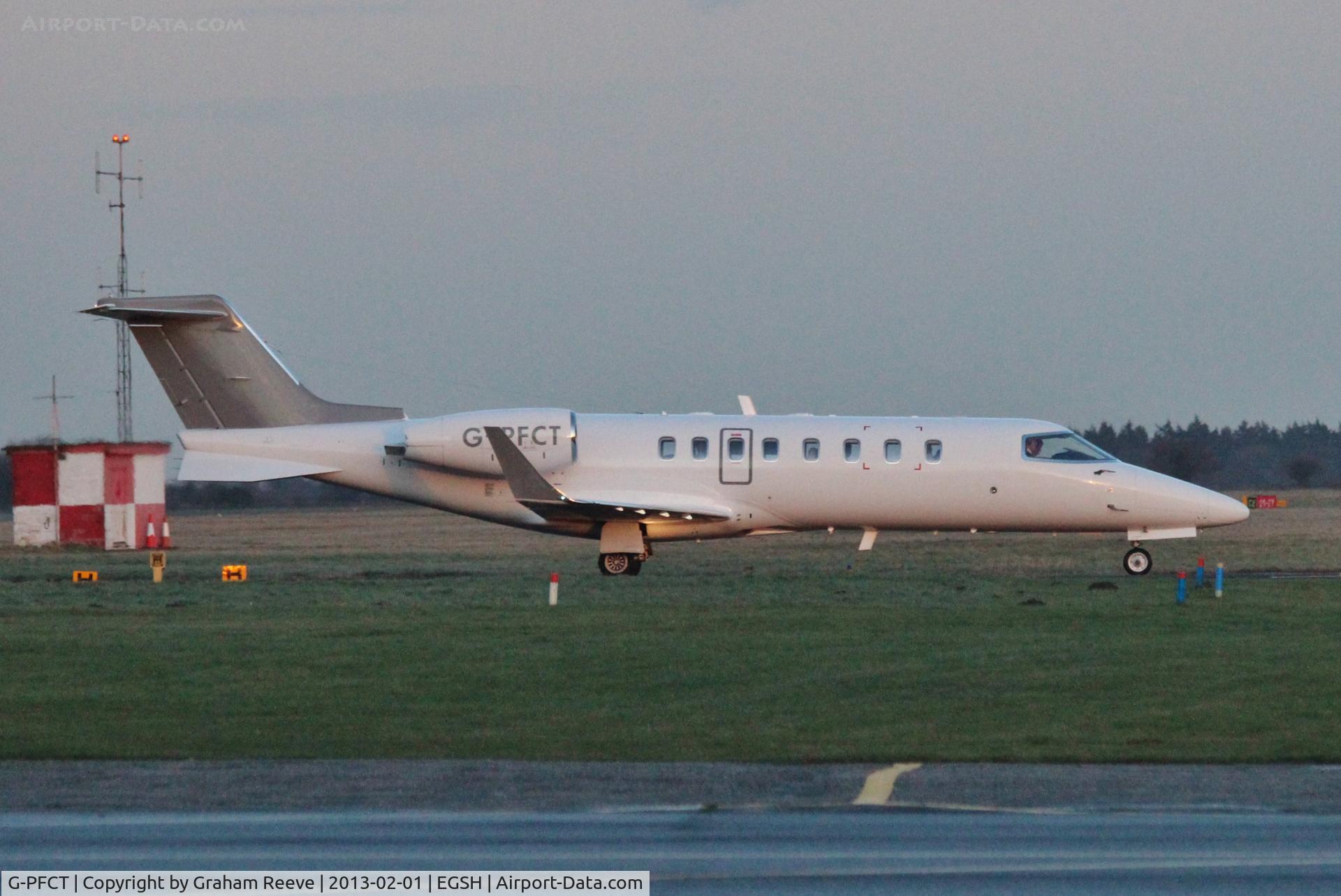 G-PFCT, 1999 Learjet 45 C/N 45-055, Just landed late in the afternoon.