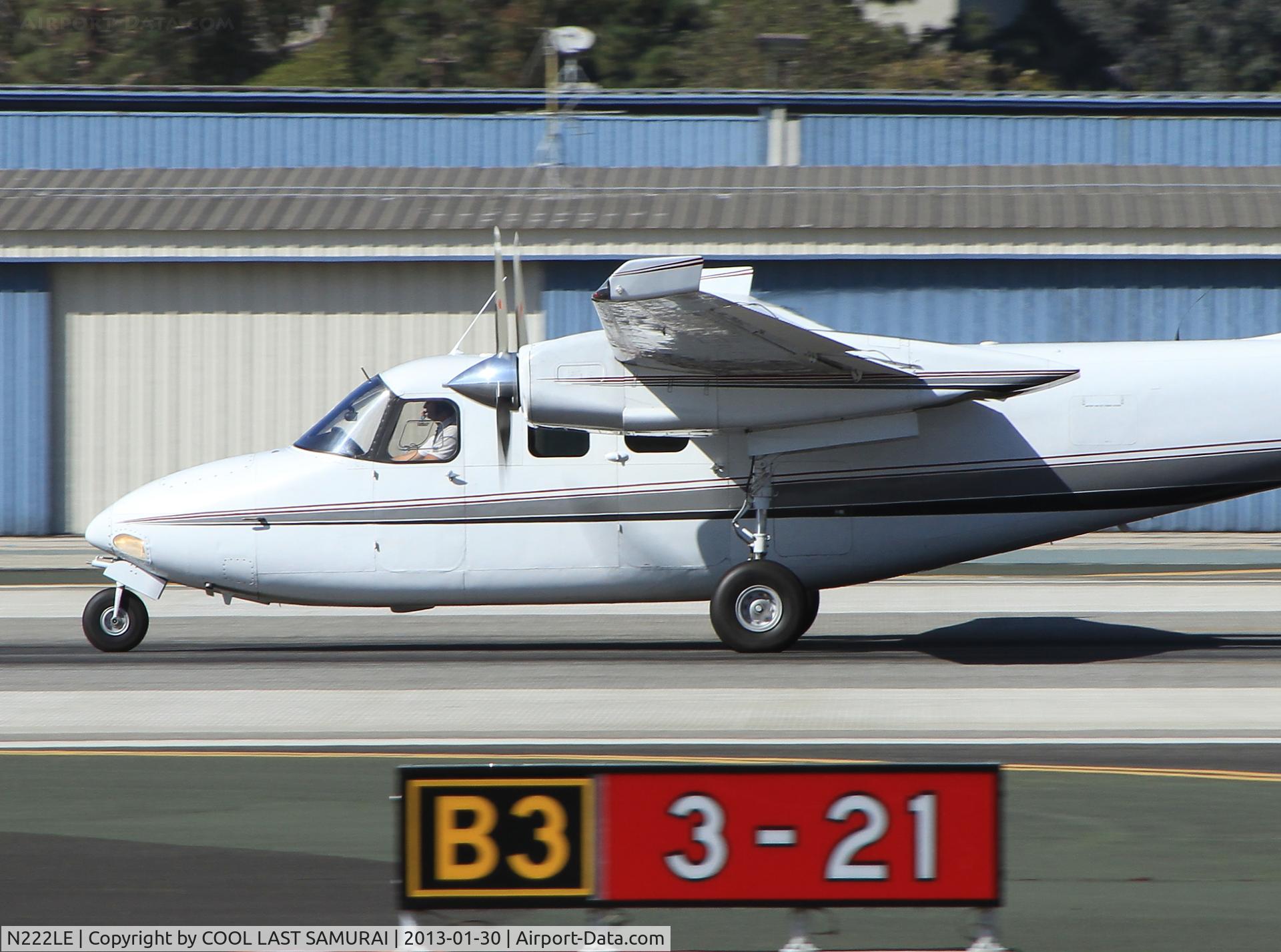 N222LE, 1965 Aero Commander 500-B C/N 1525-187, Aero Commander departing SMO Rwy21