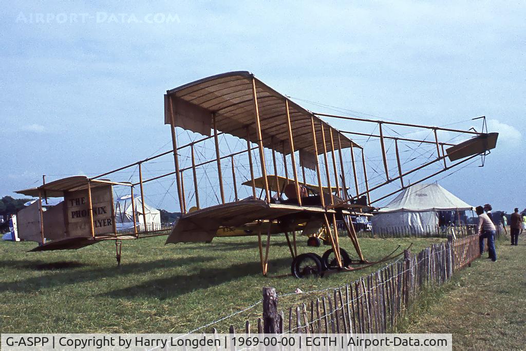 G-ASPP, 1964 Bristol Boxkite Replica C/N BM.7279, Bristol Boxkite (replica) at Old Warden in 1969.