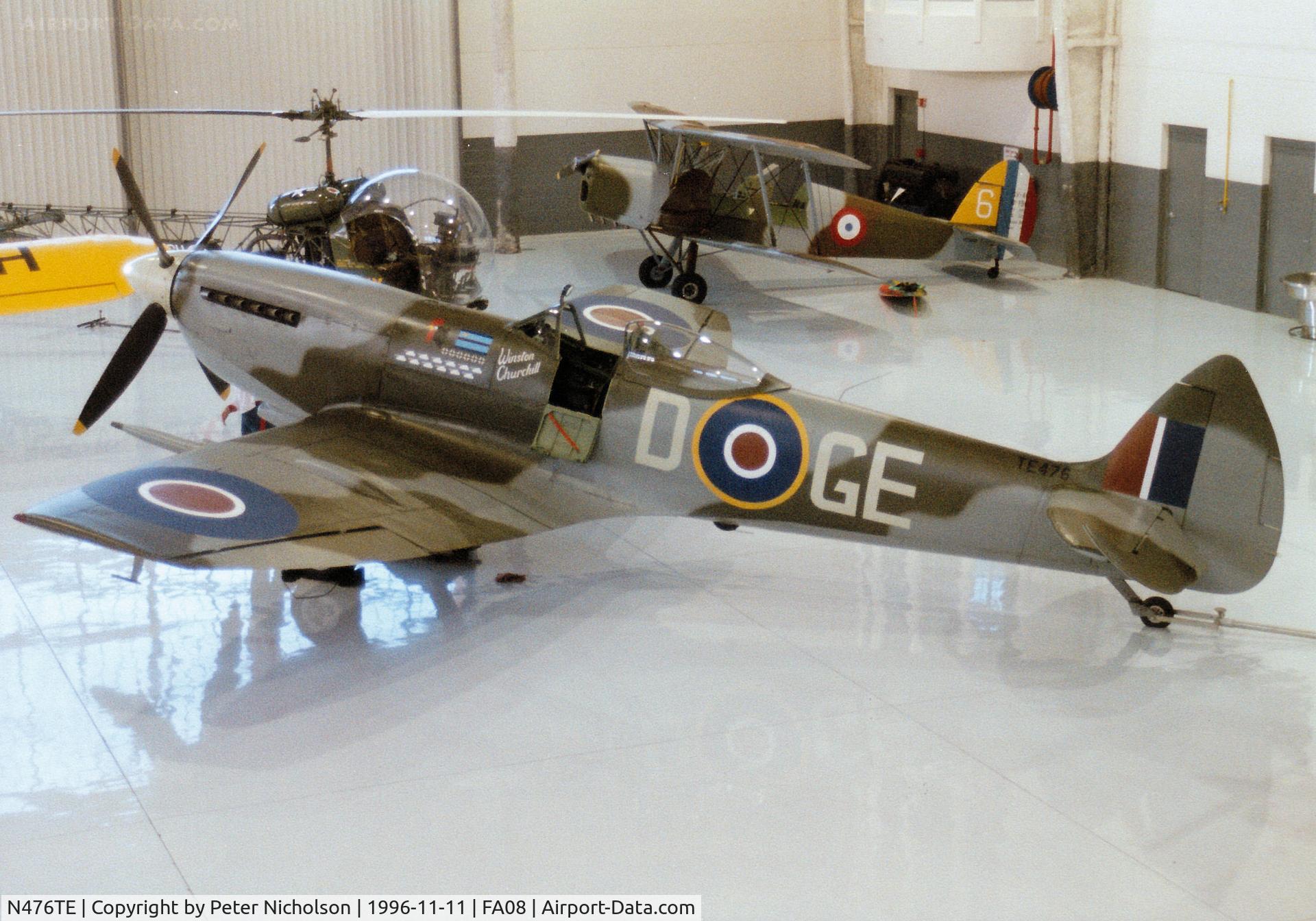 N476TE, 1945 Supermarine 361 Spitfire LF.XVIe C/N CBAF.IX.4610, Spitfire XVIe of the Fantasy of Flight Museum at Polk City as seen in November 1996.