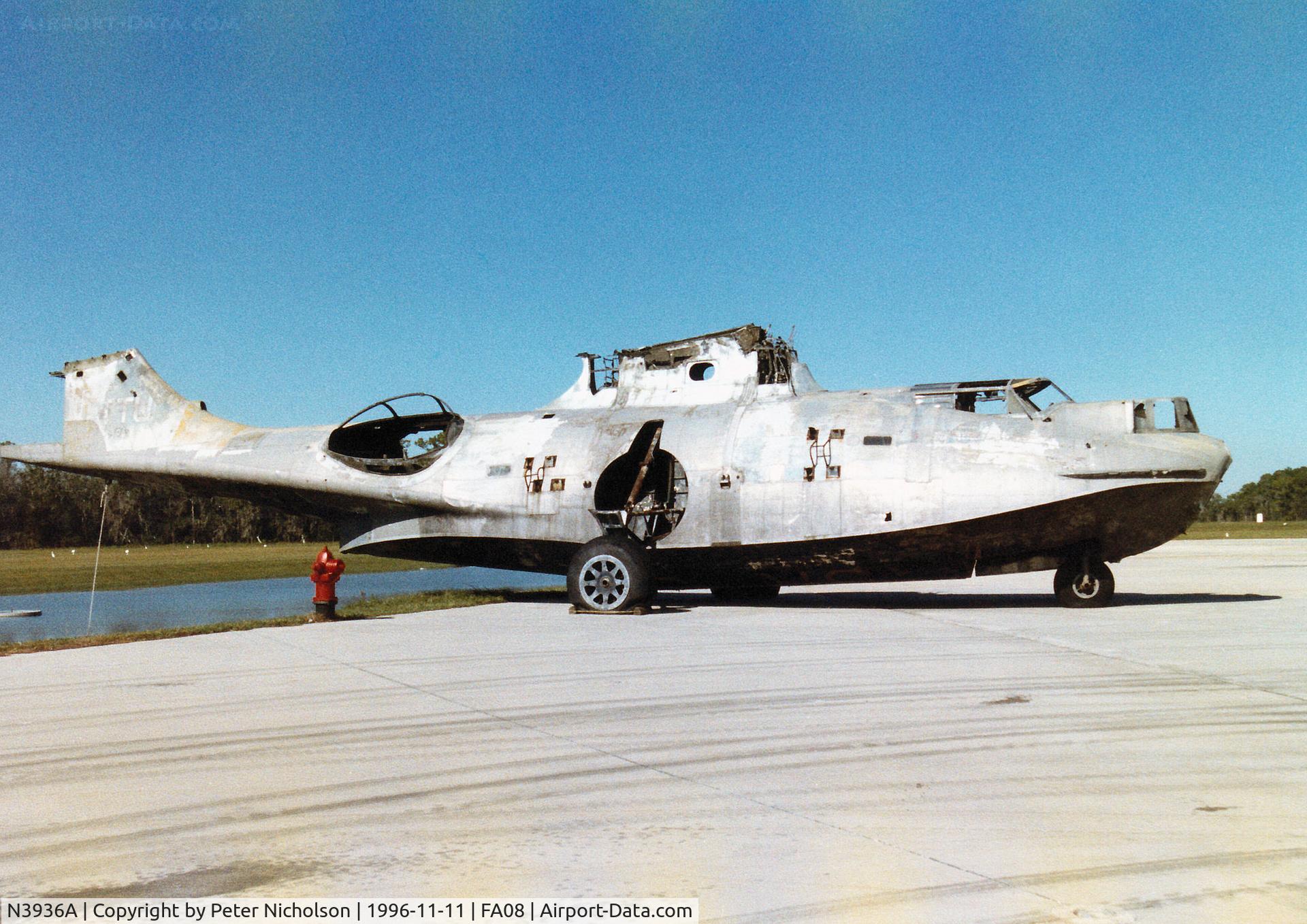 N3936A, 1942 Consolidated Vultee PBY-5A C/N 33966, PBY-5A Catalina of the Fantasy of Flight Museum at Polk City as seen in November 1996 awaiting restoration.