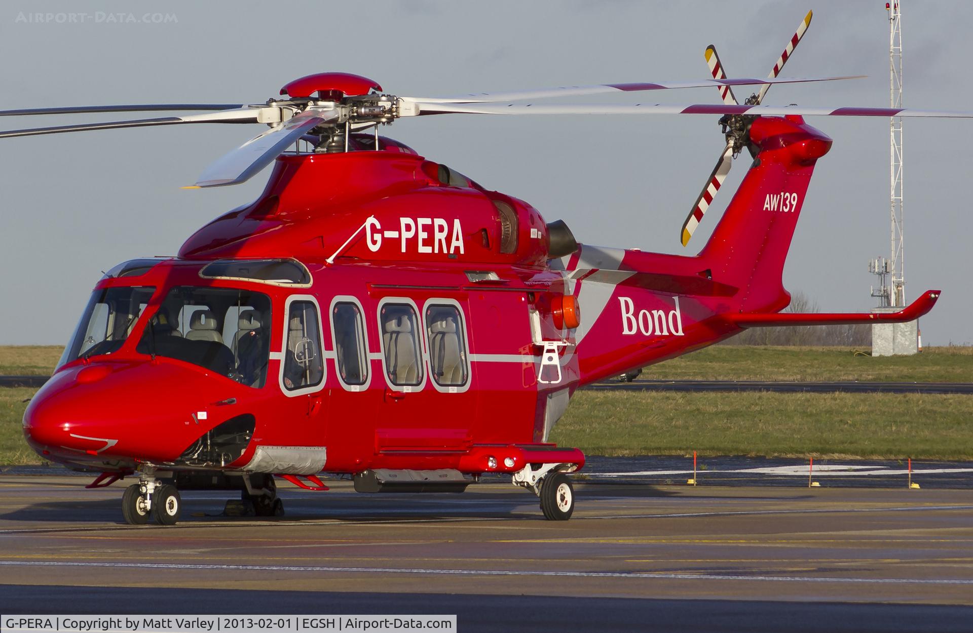 G-PERA, 2010 AgustaWestland AW-139 C/N 31322, Sat on stand at Bond's awaiting Mx.