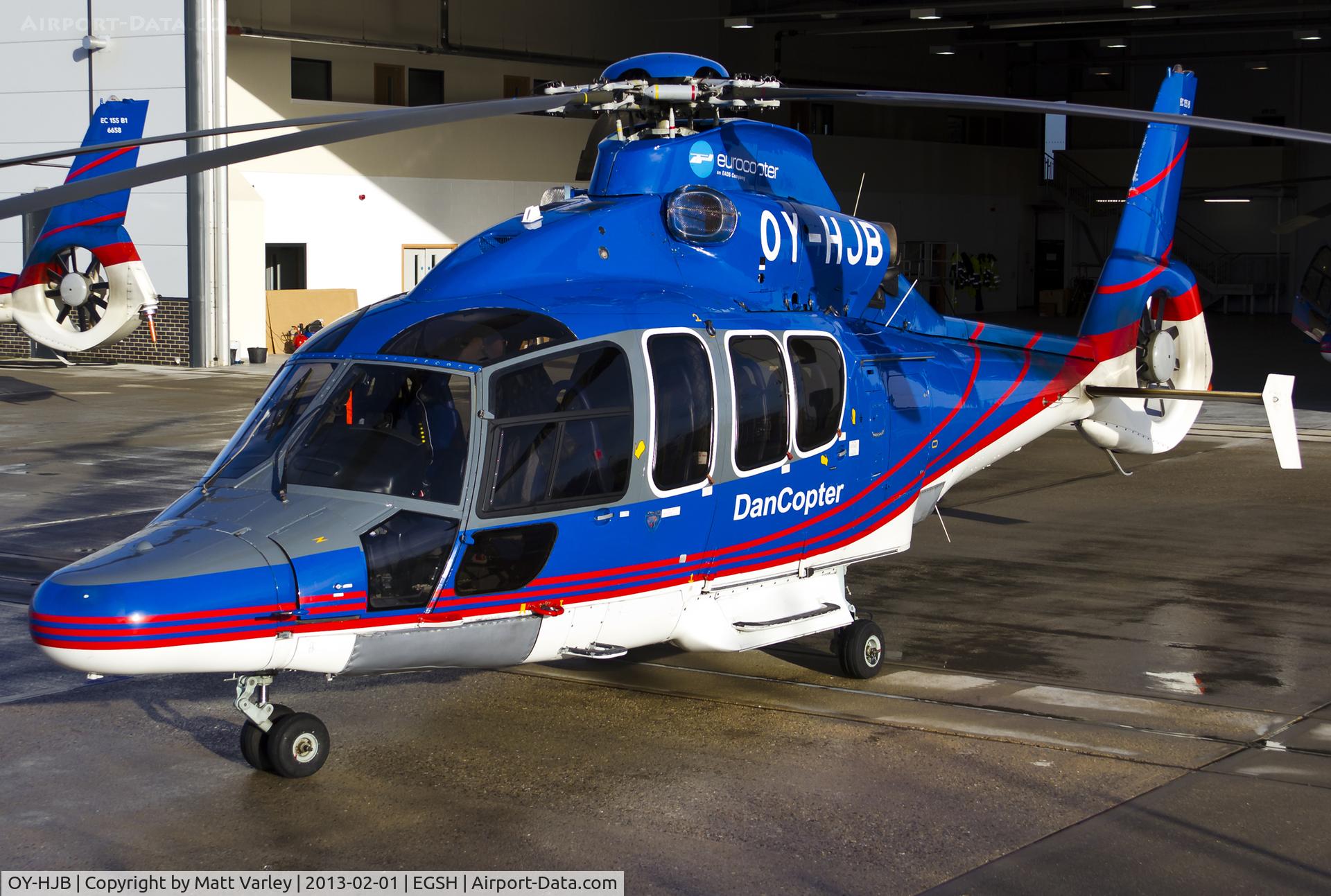 OY-HJB, 2009 Eurocopter EC-155B-1 C/N 6871, Sat outside the dancopter hangar.