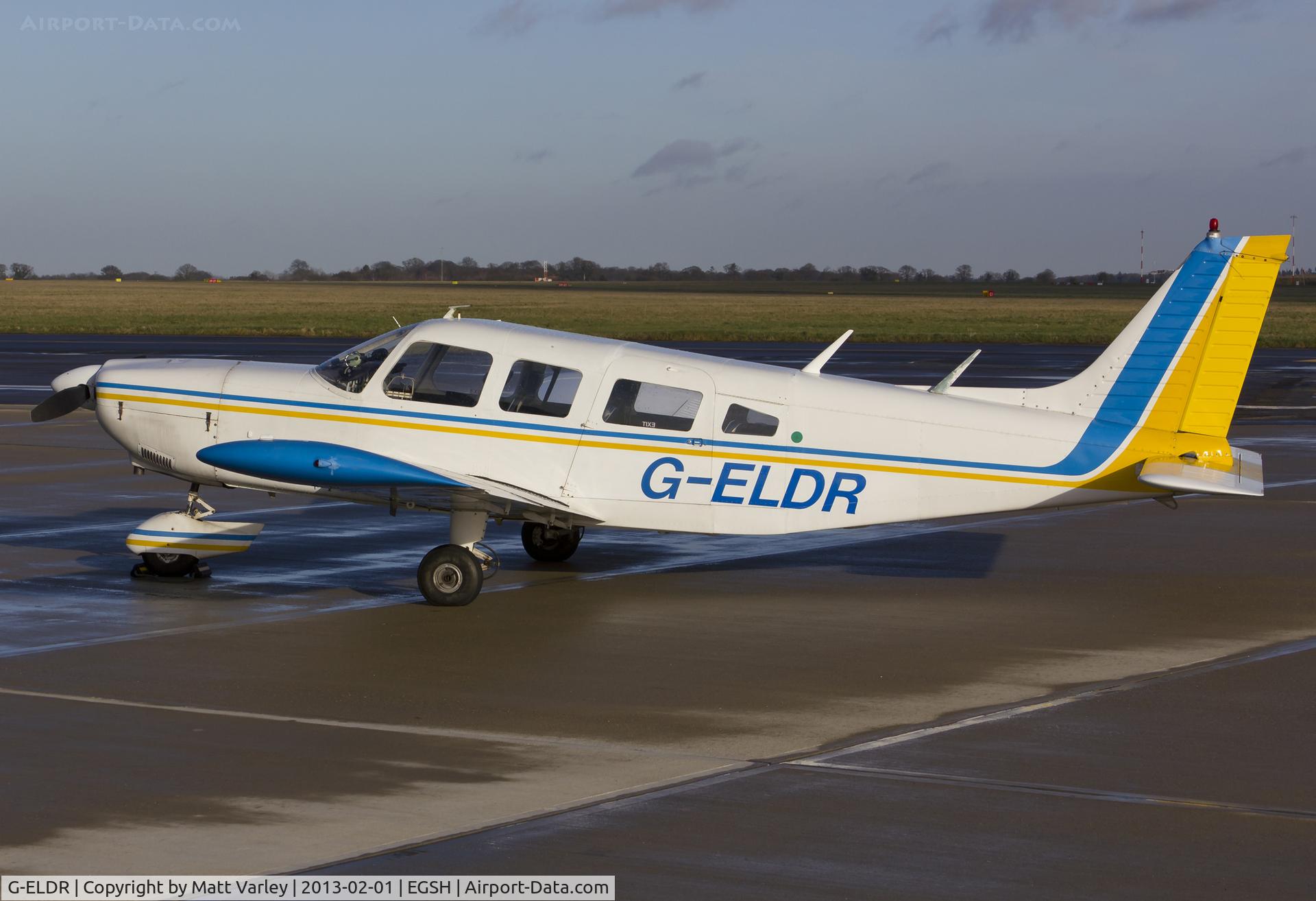 G-ELDR, 1974 Piper PA-32-260 Cherokee Six Cherokee Six C/N 32-7400027, Sat on stand at SaxonAir.