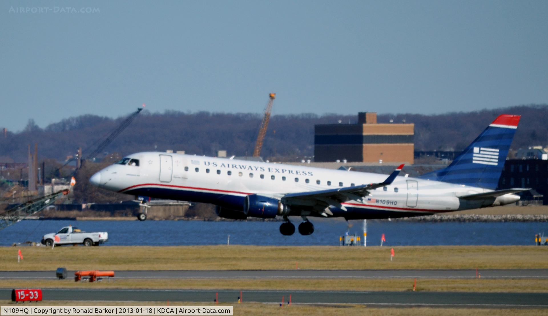 N109HQ, 2007 Embraer 175LR (ERJ-170-200LR) C/N 17000168, Landing DCA
