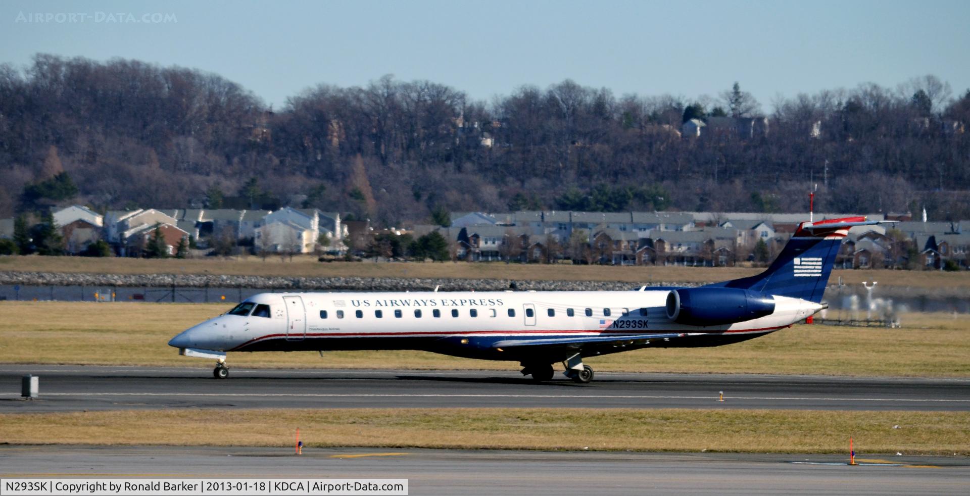N293SK, 2001 Embraer ERJ-145LR (EMB-145LR) C/N 145500, Takeoff DCA