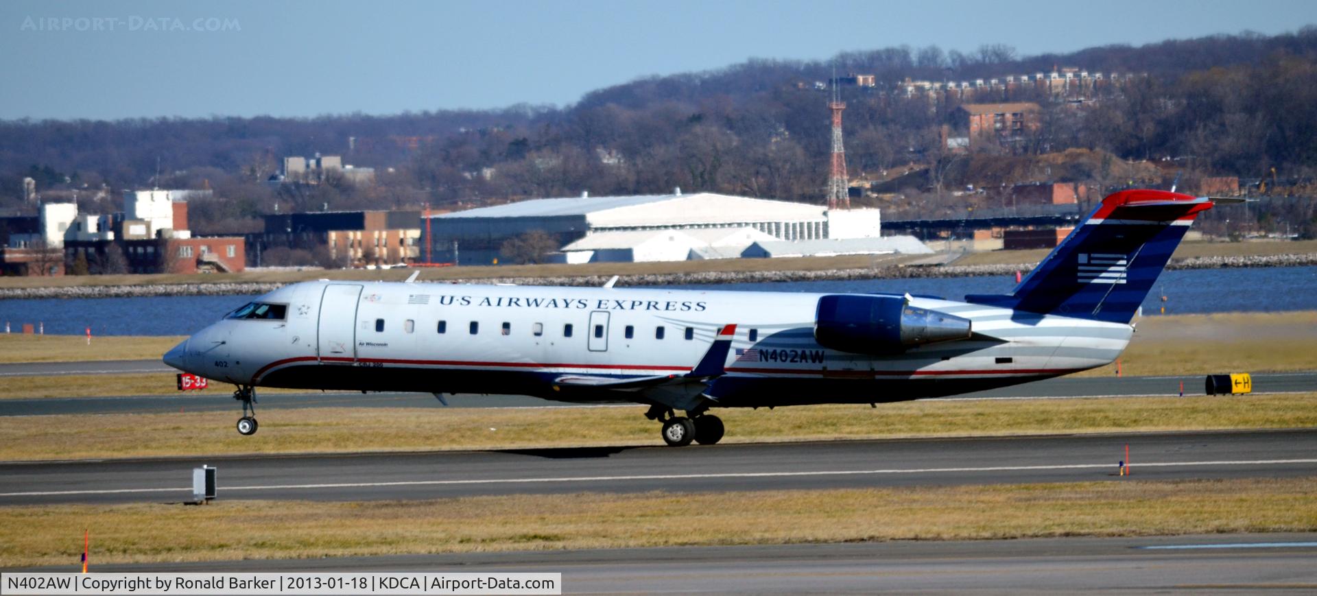 N402AW, 1998 Bombardier CRJ-200LR (CL-600-2B19) C/N 7281, Nose wheel liftoff DCA