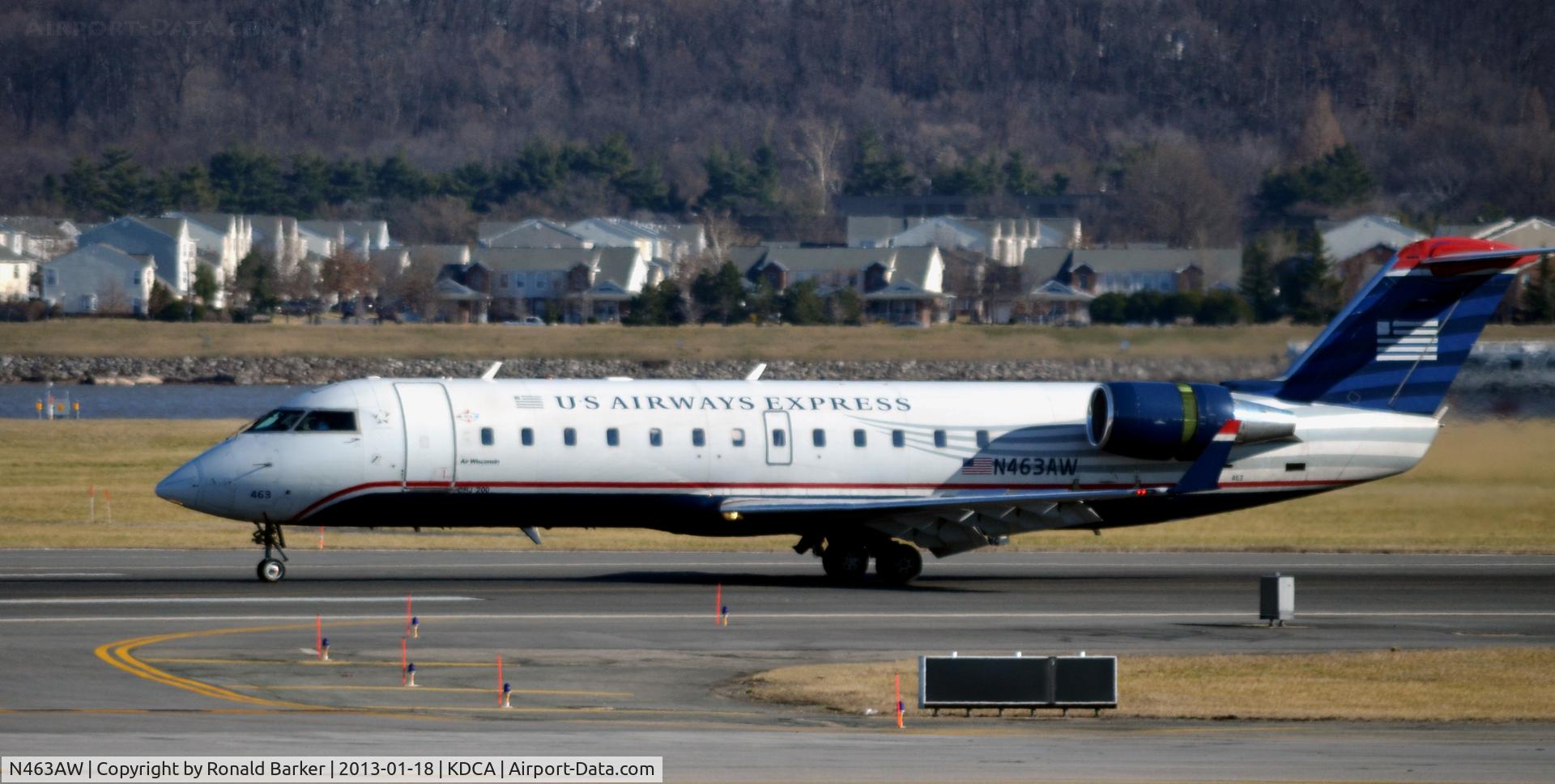 N463AW, 2003 Bombardier CRJ-200LR (CL-600-2B19) C/N 7878, Landing DCA