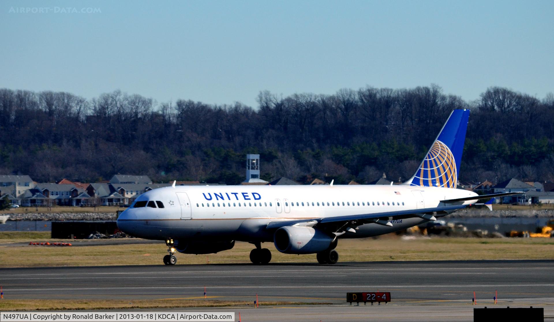 N497UA, 2002 Airbus A320-232 C/N 1847, Takeoff DCA