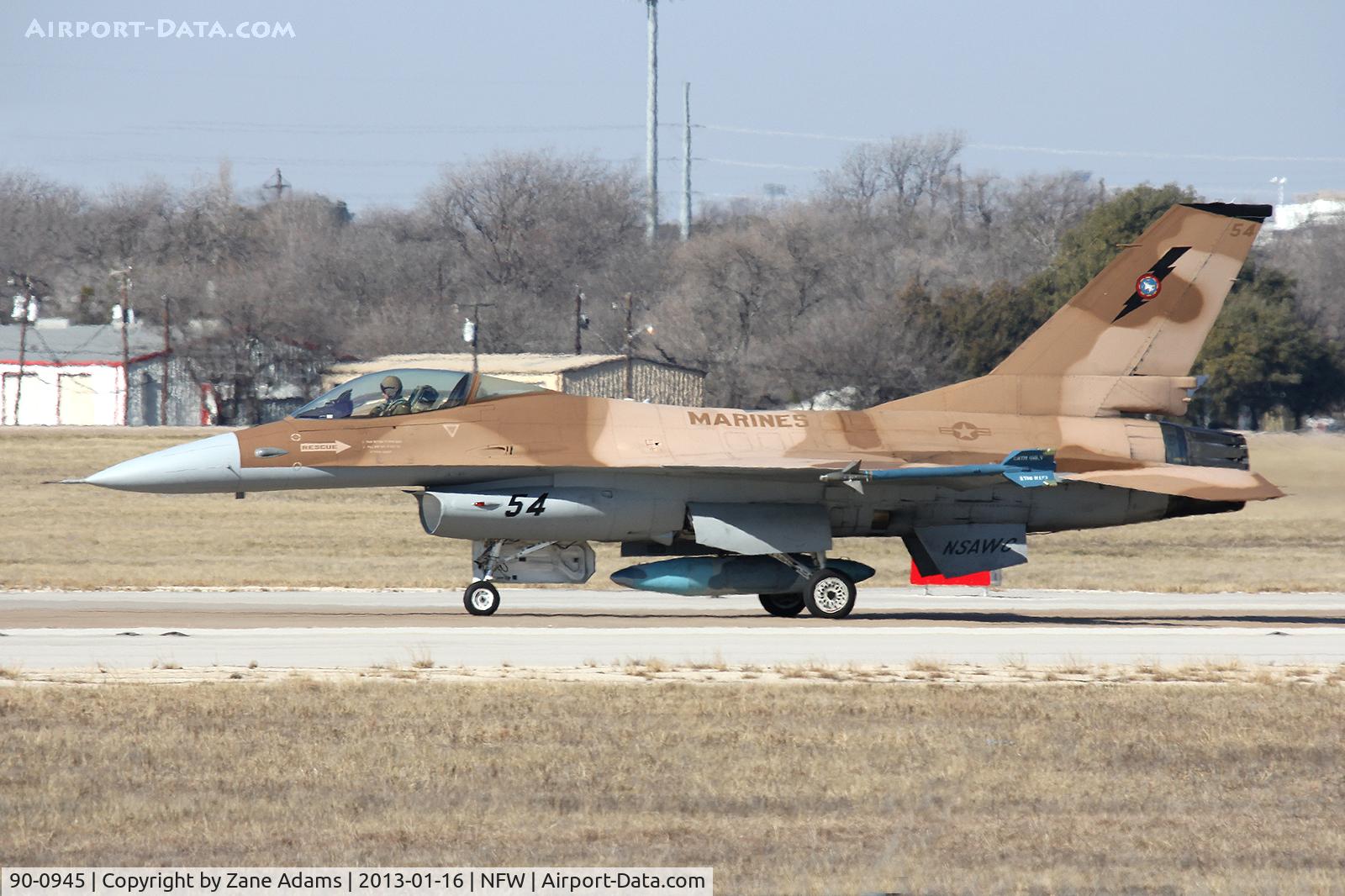 90-0945, 1990 Lockheed Martin F-16A C/N DG-4, USN Top Gun F-16A at NAS Fort Worth