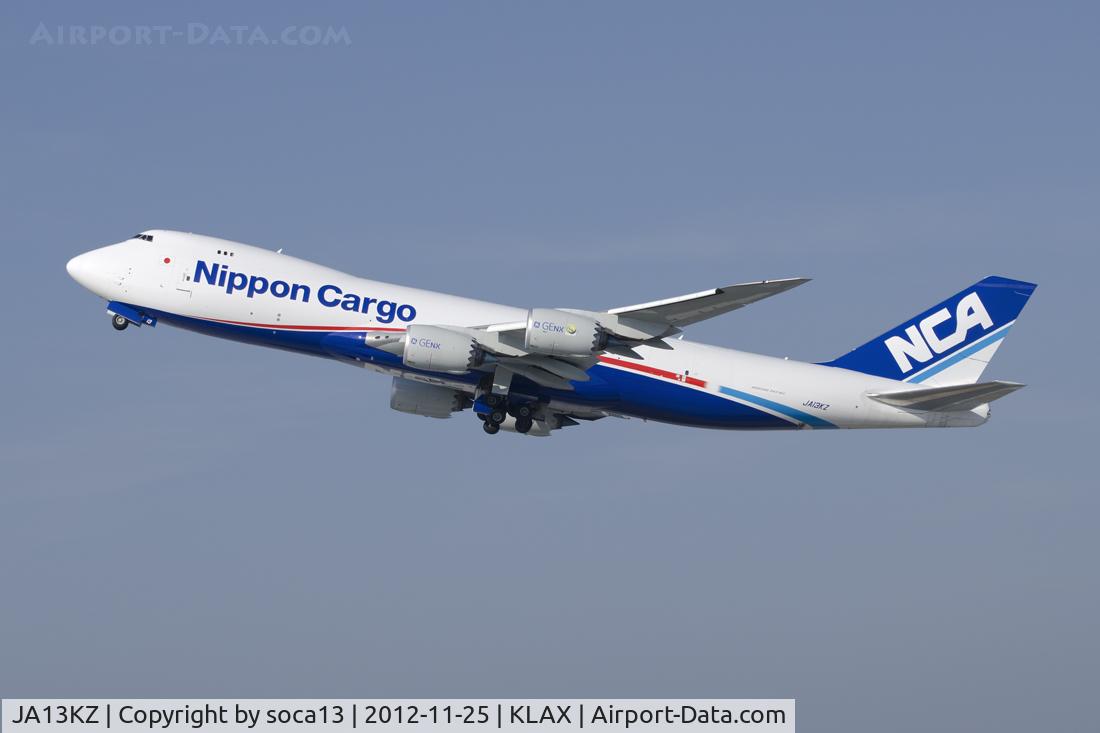 JA13KZ, 2011 Boeing 747-4KZF (SCD) C/N 36138, NCA departing LAX