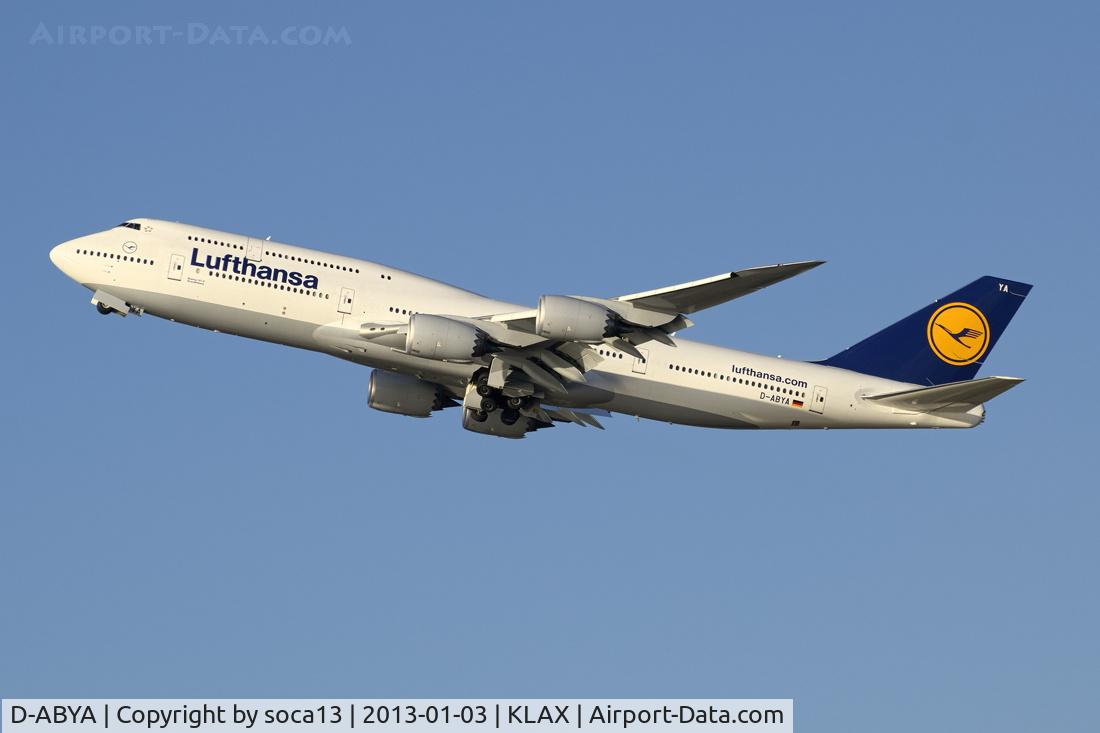 D-ABYA, 2012 Boeing 747-830 C/N 37827, Departing LAX