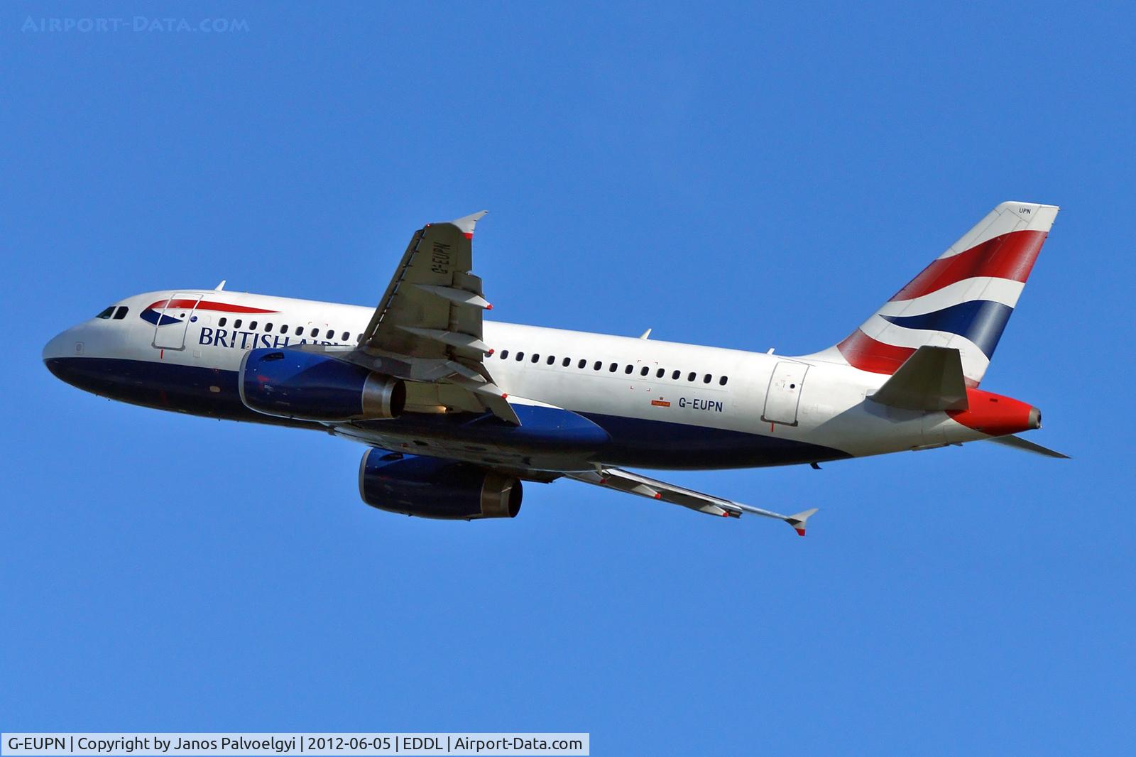 G-EUPN, 2000 Airbus A319-131 C/N 1261, British Airways Airbus A319-131 take off in EDDL/DUS