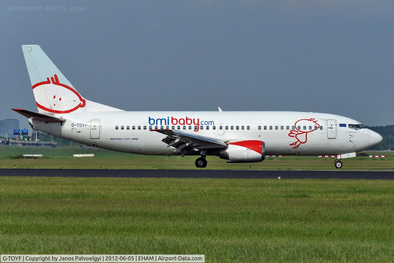 G-TOYF, 1997 Boeing 737-36N C/N 28557, Bmibaby Boeing B737-36N taxi in EHAM/AMS