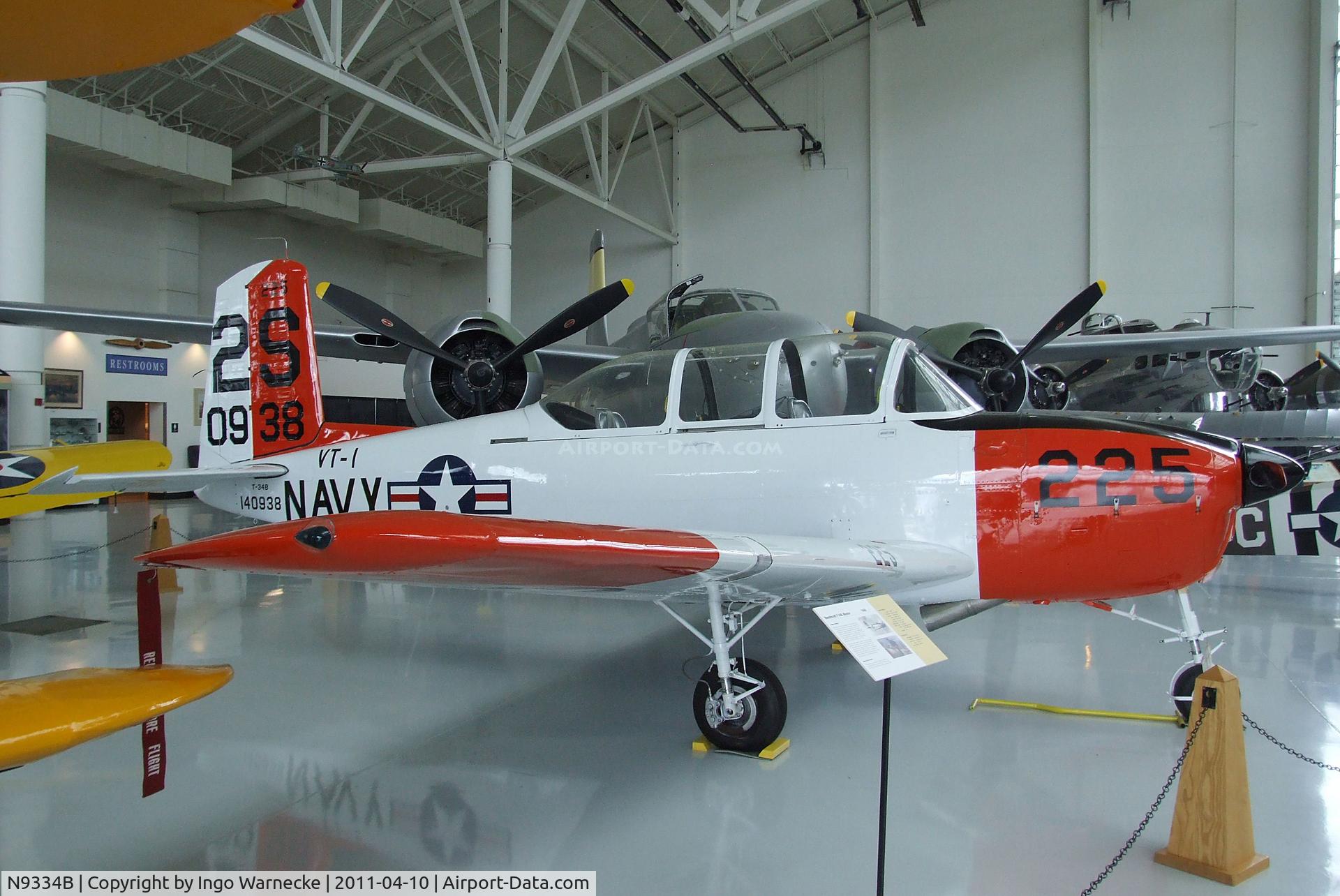 N9334B, 1956 Beech D-45 Mentor C/N BG-272, Beechcraft D-45 (T-34B Mentor) at the Evergreen Aviation & Space Museum, McMinnville OR