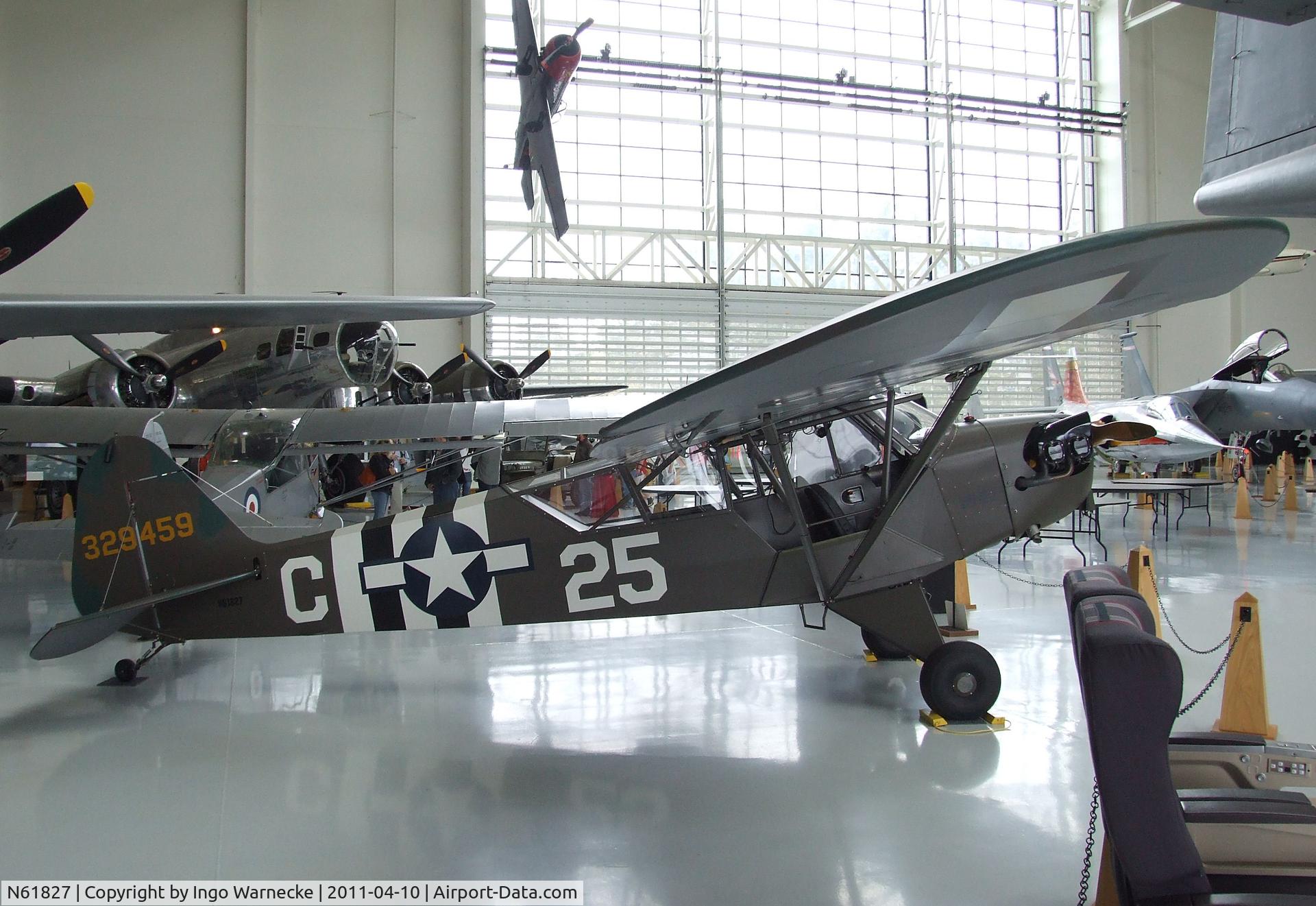 N61827, 1943 Piper L-4H Grasshopper (J3C-65D) C/N 10750, Piper J3C-65 Cub at the Evergreen Aviation & Space Museum, McMinnville OR