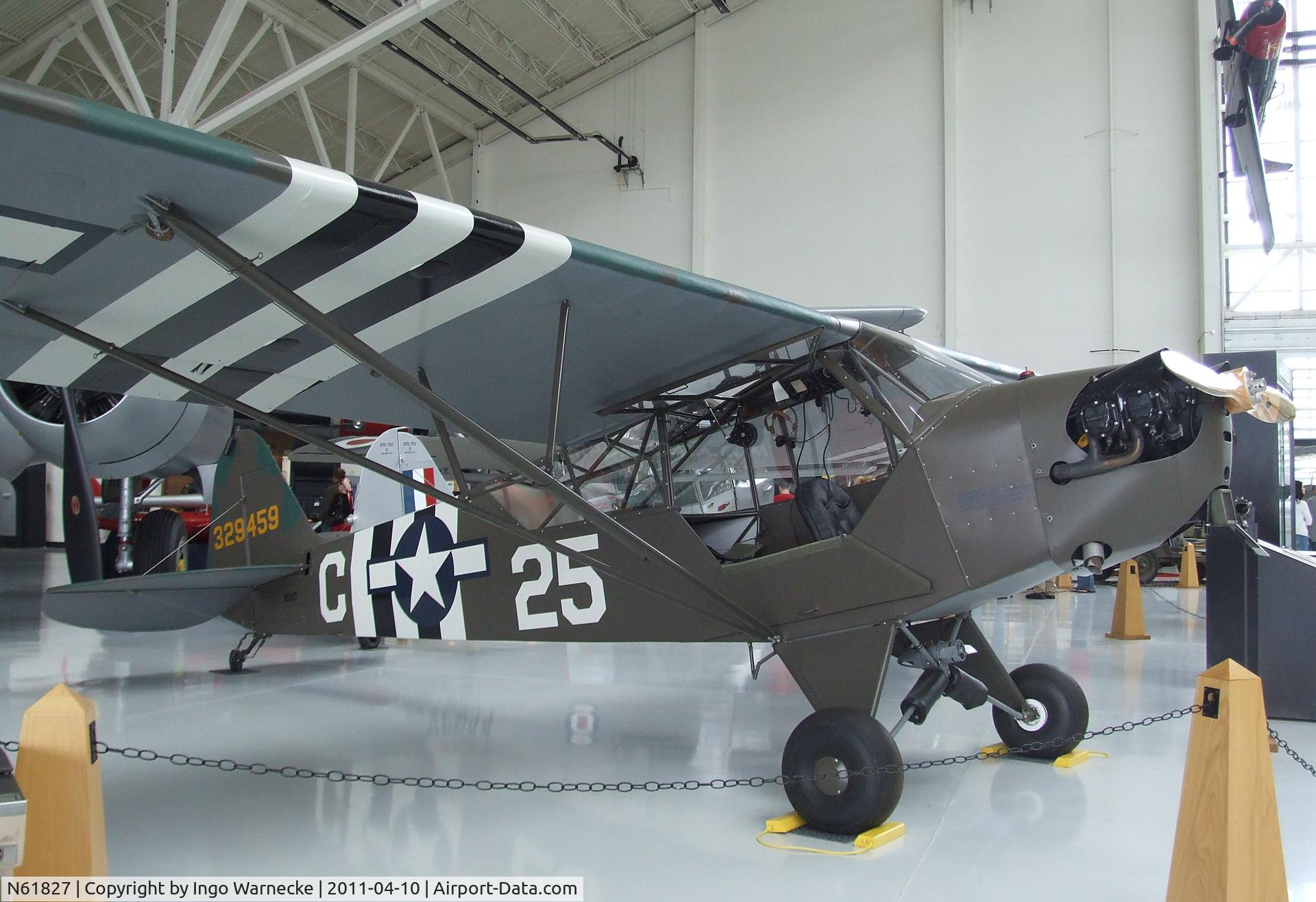 N61827, 1943 Piper L-4H Grasshopper (J3C-65D) C/N 10750, Piper J3C-65 Cub at the Evergreen Aviation & Space Museum, McMinnville OR