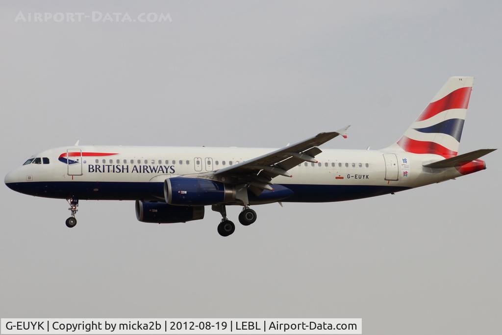 G-EUYK, 2010 Airbus A320-232 C/N 4551, Landing