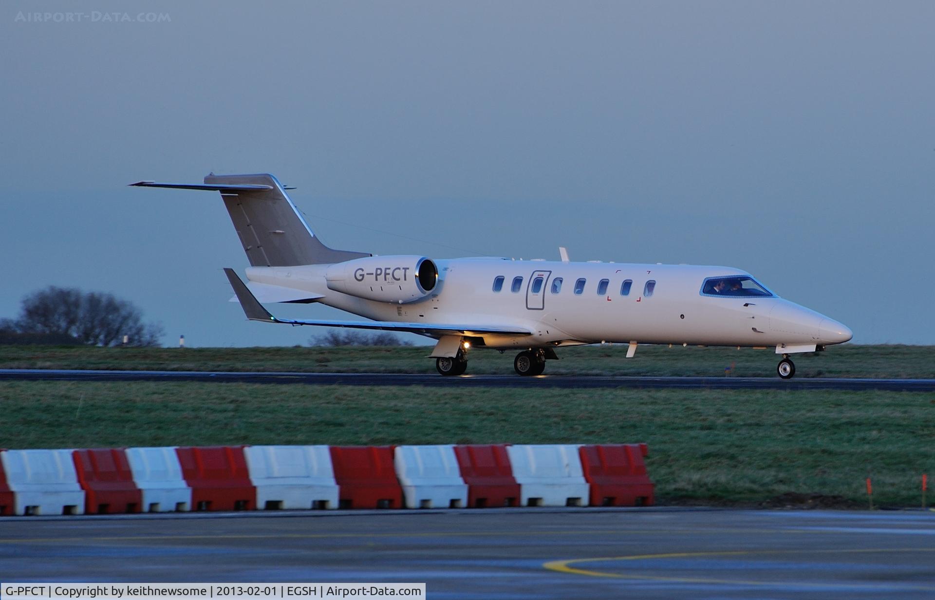 G-PFCT, 1999 Learjet 45 C/N 45-055, Arriving late in the day.