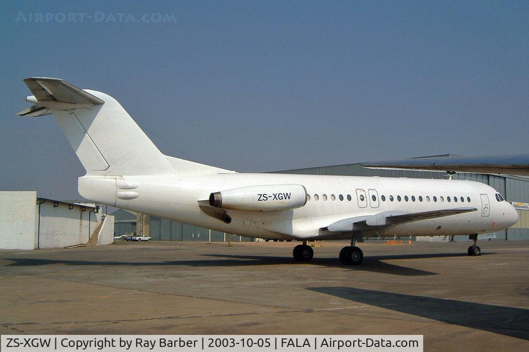 ZS-XGW, 1978 Fokker F-28-4000 Fellowship C/N 11130, Fokker F-28-4000 Fellowship [11130] (Trans Air Congo) Lanseria~ZS 05/10/2003