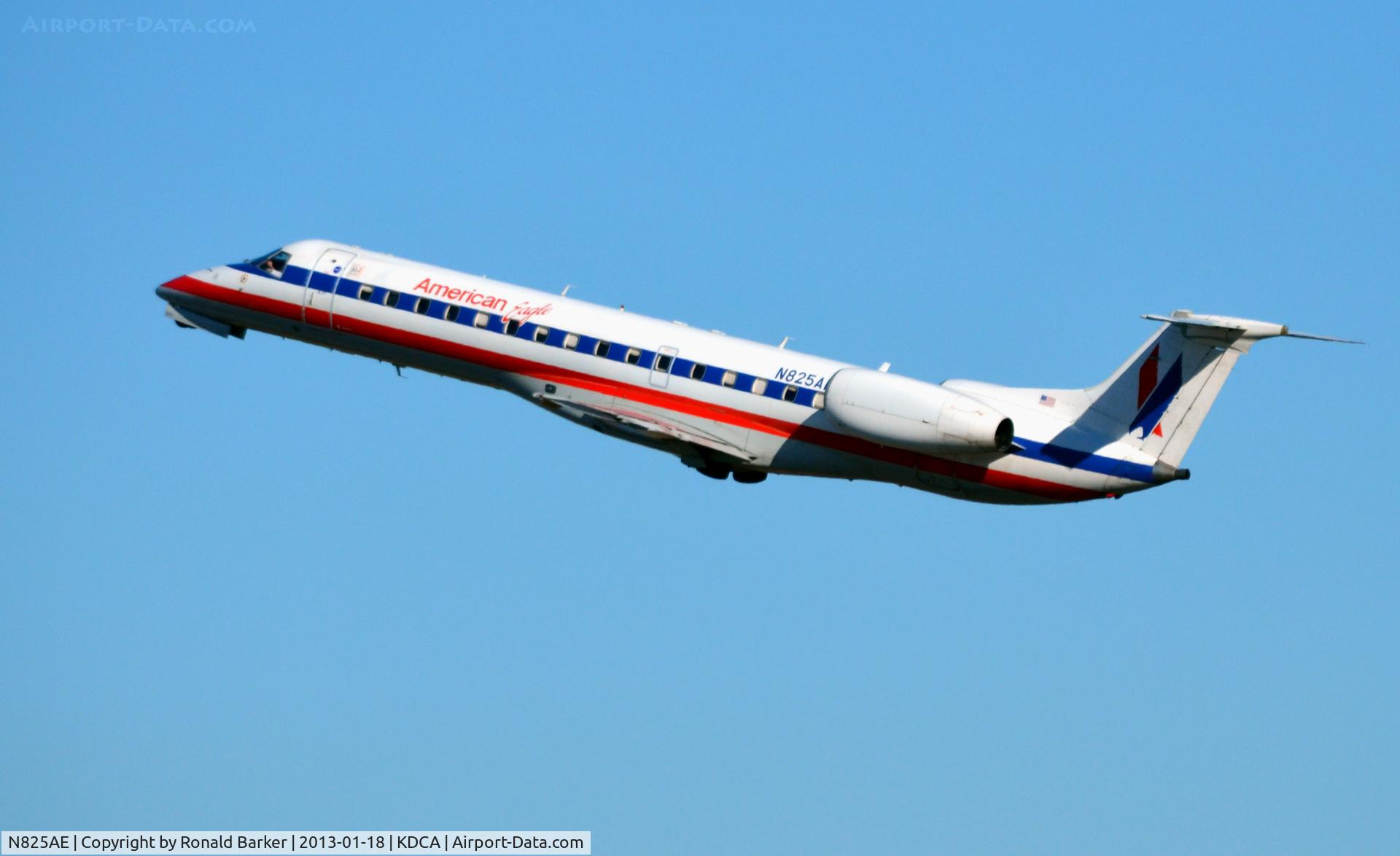 N825AE, 2002 Embraer ERJ-140LR (EMB-135KL) C/N 145589, Takeoff DCA