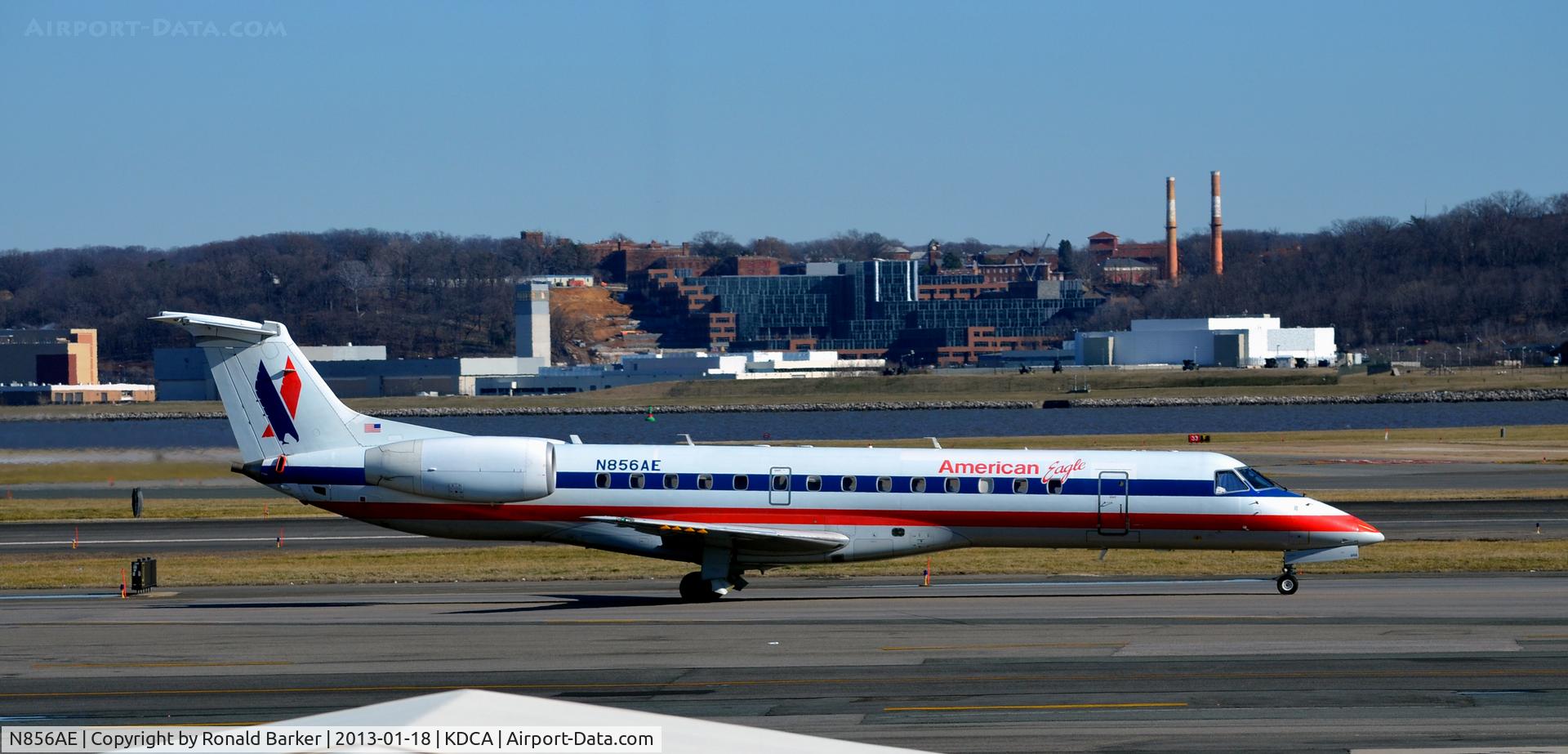 N856AE, 2003 Embraer ERJ-140LR (EMB-135KL) C/N 145748, Taxi DCA