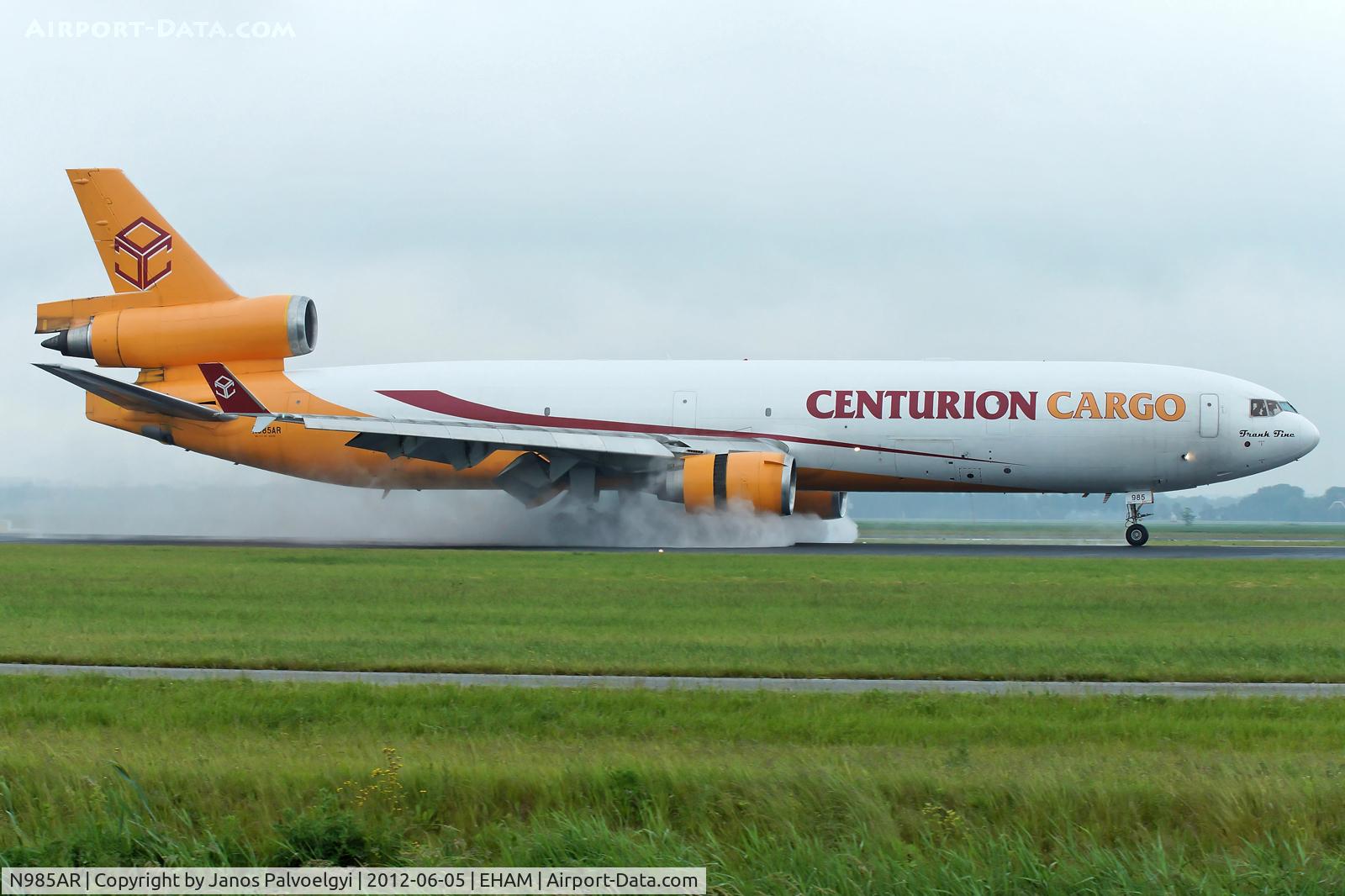 N985AR, 1992 McDonnell Douglas MD-11F C/N 48430, Centurion Cargo Mc Donnell Douglas MD-11(f) landing in EHAM/AMS