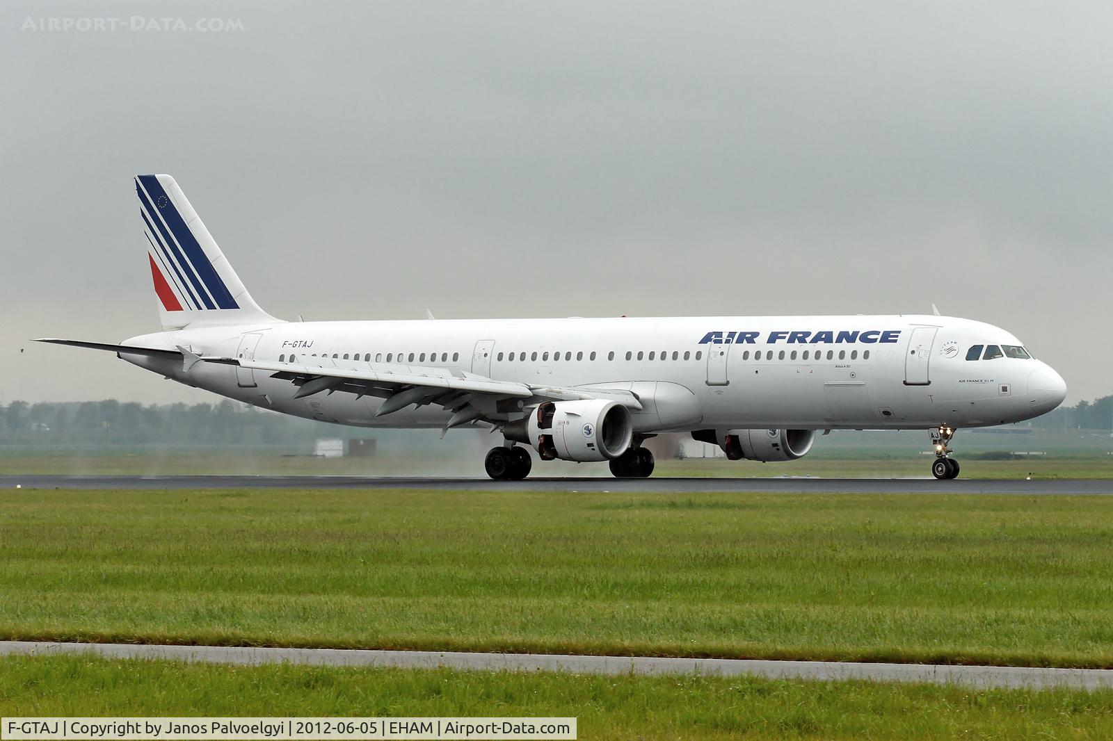 F-GTAJ, 2001 Airbus A321-211 C/N 1476, Air France Airbus A321-211 landing in EHAM/AMS