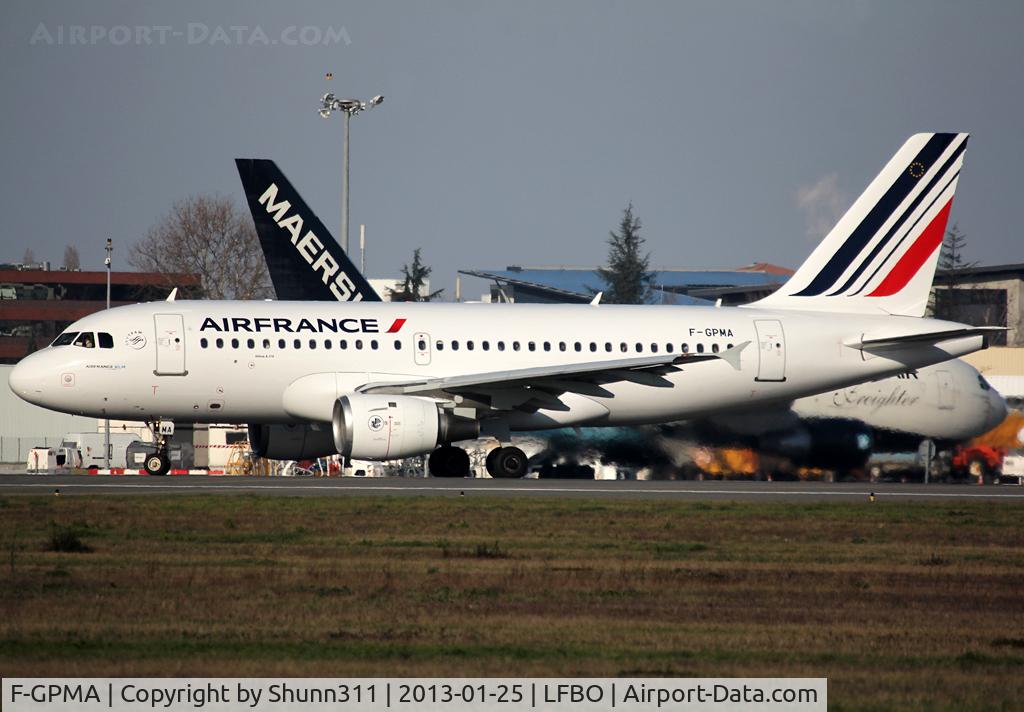 F-GPMA, 1998 Airbus A319-113 C/N 598, Lining up rwy 32R on 'November 2' in full new Air France c/s