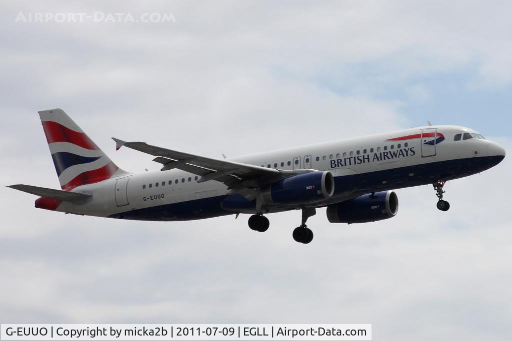G-EUUO, 2003 Airbus A320-232 C/N 1958, Landing