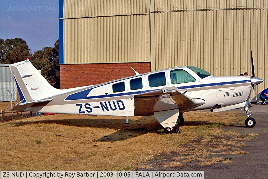 ZS-NUD, 1996 Beech B36TC Bonanza C/N EA-588, Beech B36TC Bonanza [EA-588] Lanseria~ZS 05/10/2003