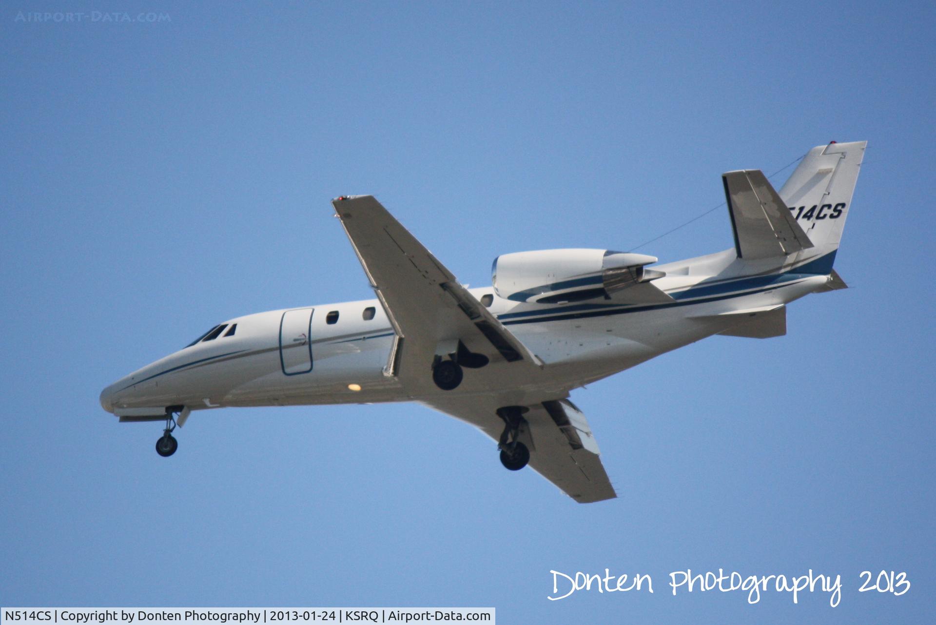 N514CS, 2003 Cessna 560XL C/N 560-5328, Citation Air Flight 514 (N514CS) on approach to Sarasota-Bradenton International Airport following a flight from Daytona Beach International Airport