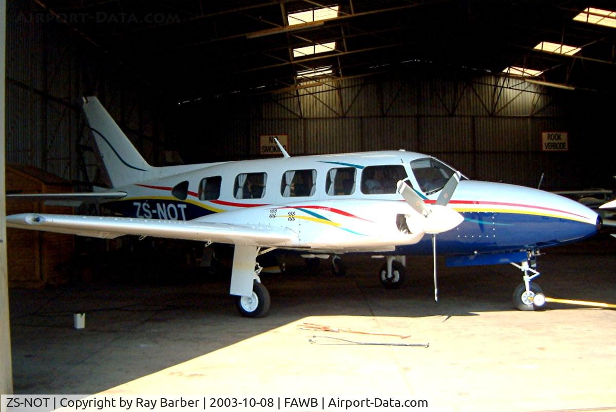 ZS-NOT, 1974 Piper PA-31-350 Chieftain C/N 31-7405170, Piper PA-31-350 Navajo Chieftain [31-7405170] Pretoria-Wonderboom~ZS 08/10/2003